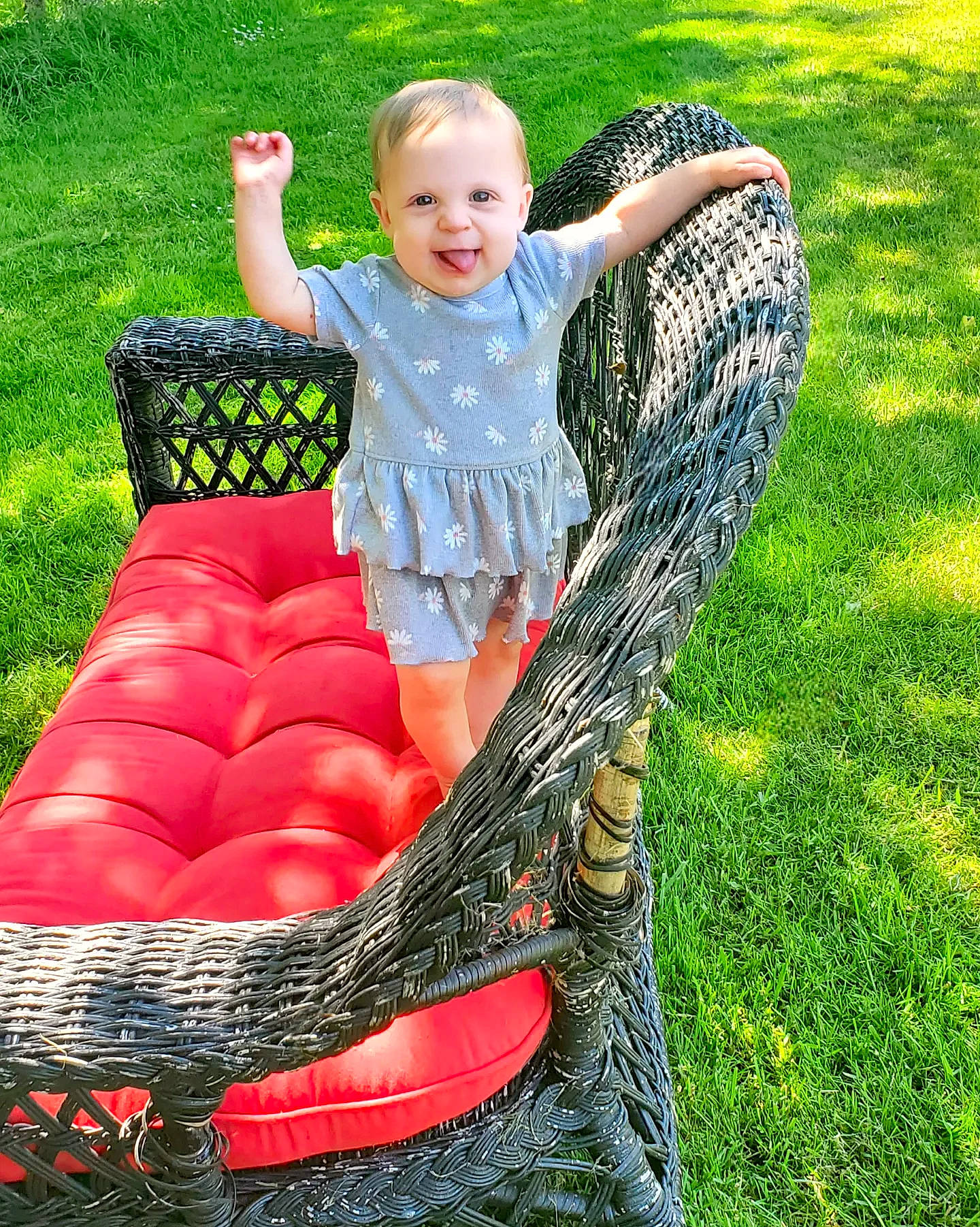 Elliemae joined the competition — help win amazing prizes! baby, baby_toddler_clothing, botany, chair, comfort, fun, grass, grass_family, happy, lawn, leaf, leisure, outdoor_furniture, people_in_nature, person, photograph, plant, playing_with_kids, smile, summer