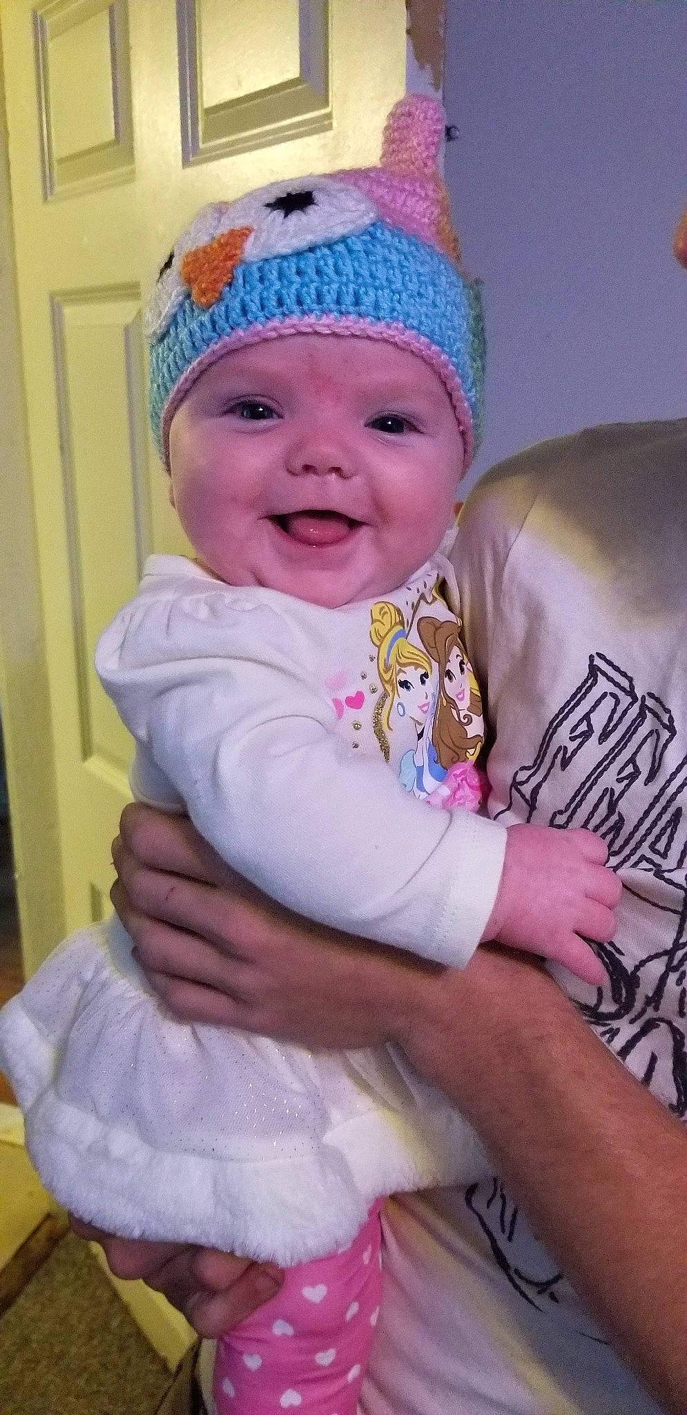 Karsyn joined the competition — help win amazing prizes! baby, baby_toddler_clothing, bonnet, child, headgear, headwear, joy, knit_cap, person, pink, smile, toddler