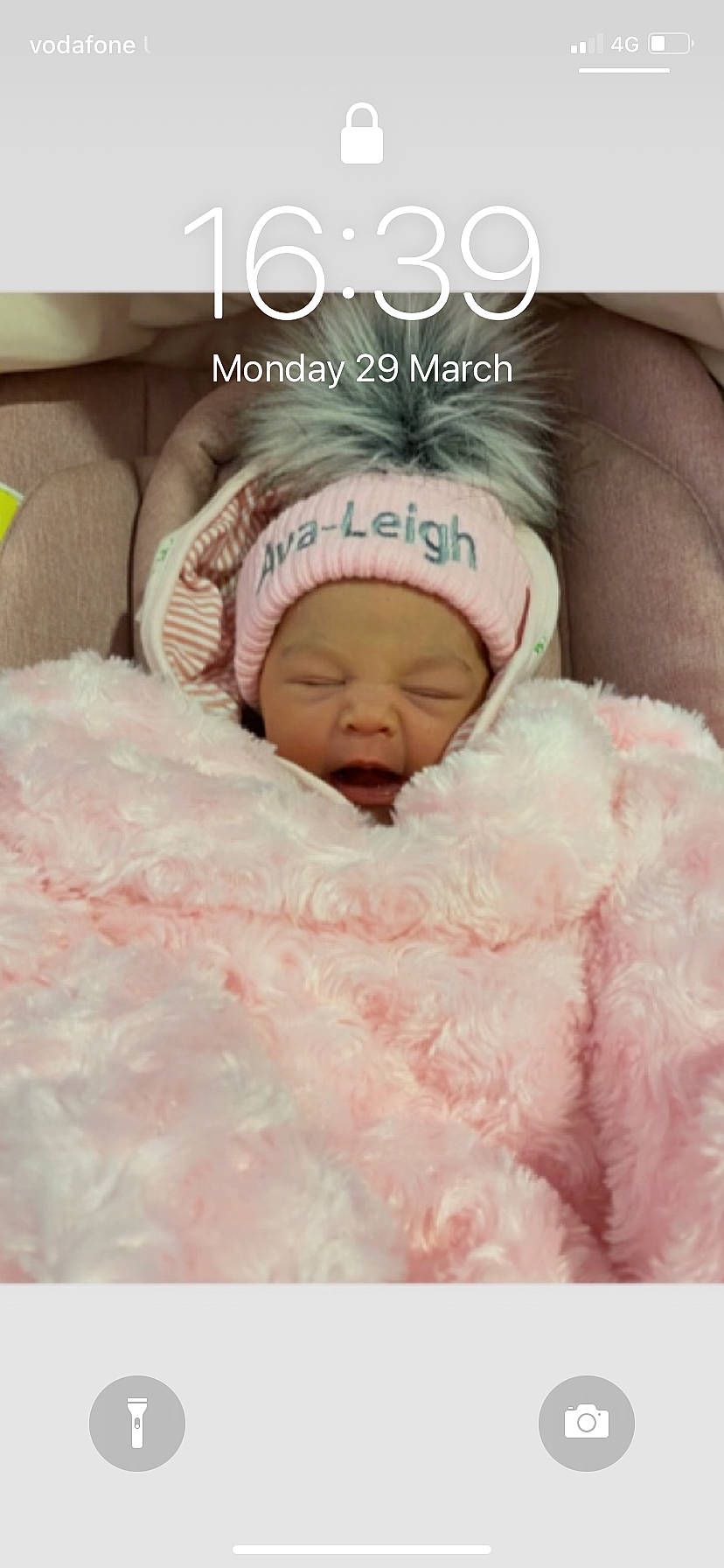 Ava-leigh is registered to the contest to win money with this photo: baby, baby_products, baby_sleeping, baby_toddler_clothing, bed, bedding, bedtime, child, comfort, flesh, font, happy, headwear, linens, love, magenta, person, photo_caption, pink, room