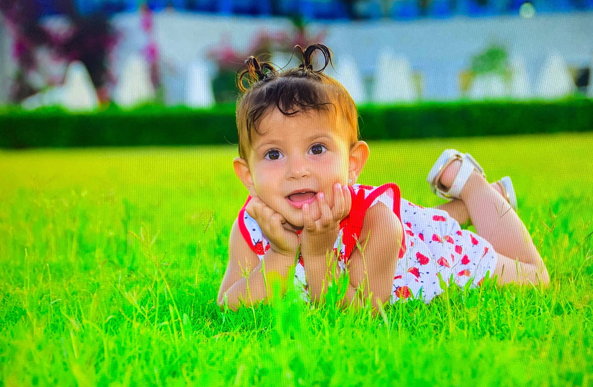 Meïly a rejoint le concours — aidez-le/la à gagner de superbes lots ! baby, child, field, flash_photography, fun, gesture, grass, grassland, green, happy, lawn, leisure, meadow, people_in_nature, person, plant, playing_with_kids, prairie, recreation, smile