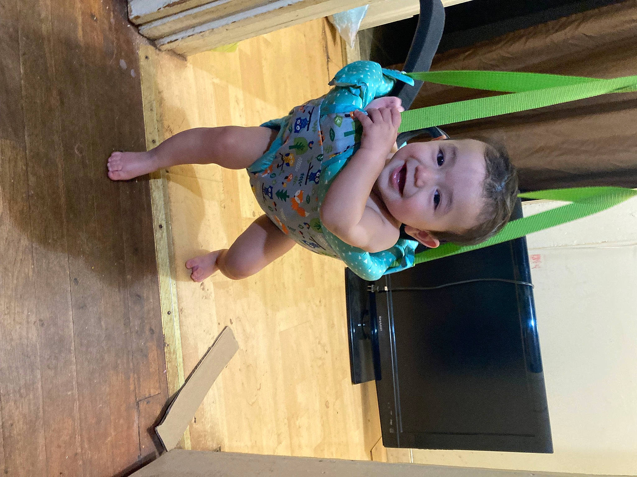 Jedediah is registered to the contest to win money with this photo: baby, baby_toddler_clothing, child, city, elbow, fun, happy, hardwood, joy, leisure, outdoor_play_equipment, person, play, playground_slide, recreation, smile, toddler, vacation, wood, wood_stain