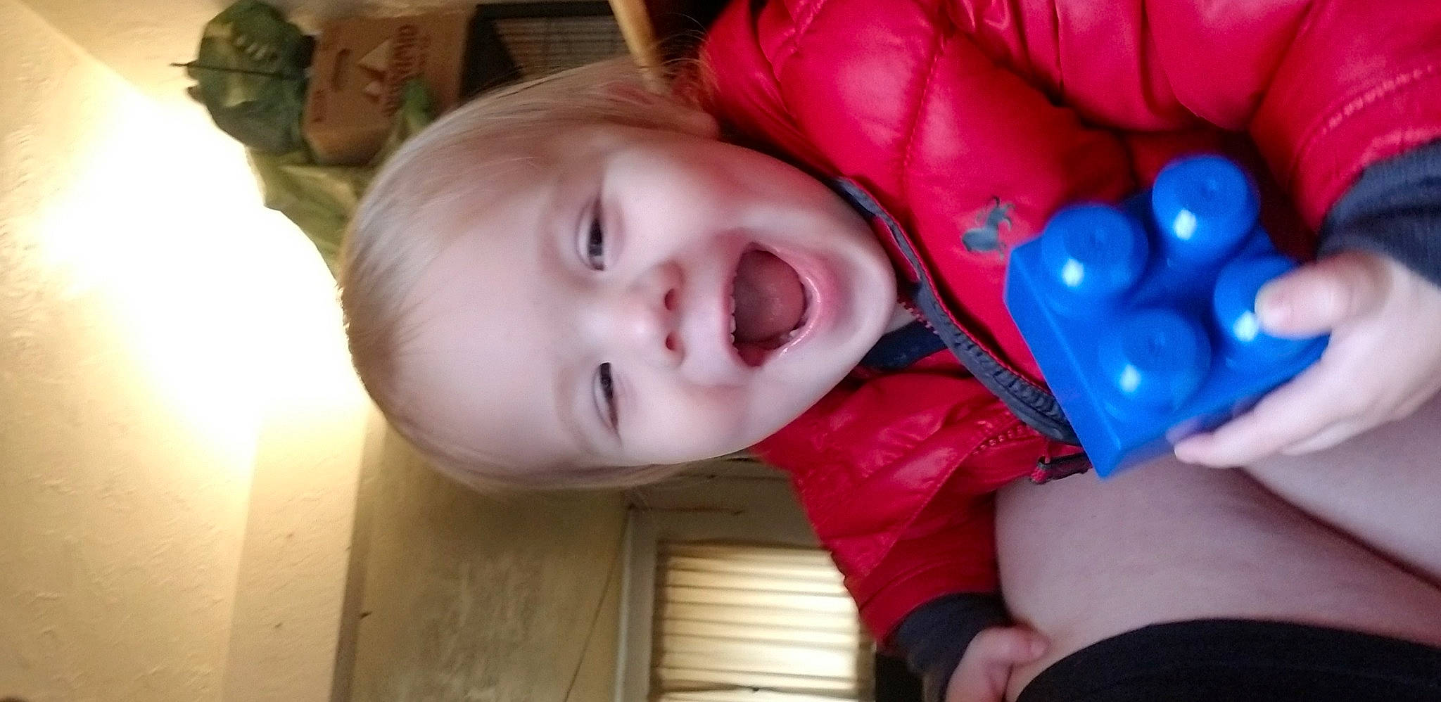 Brighton is registered to the contest to win money with this photo: baby, baby_laughing, baby_toddler_clothing, cheek, child, chin, electric_blue, finger, fun, happy, hardwood, iris, lip, mouth, nose, person, skin, smile, thumb, toddler