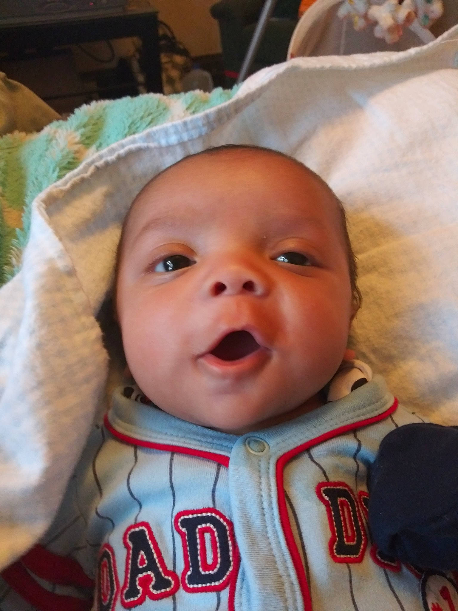 Gregory Jr is registered to the contest to win money with this photo: baby, cheek, child, face, facial_expression, head, lip, mouth, nose, person, skin, smile, toddler