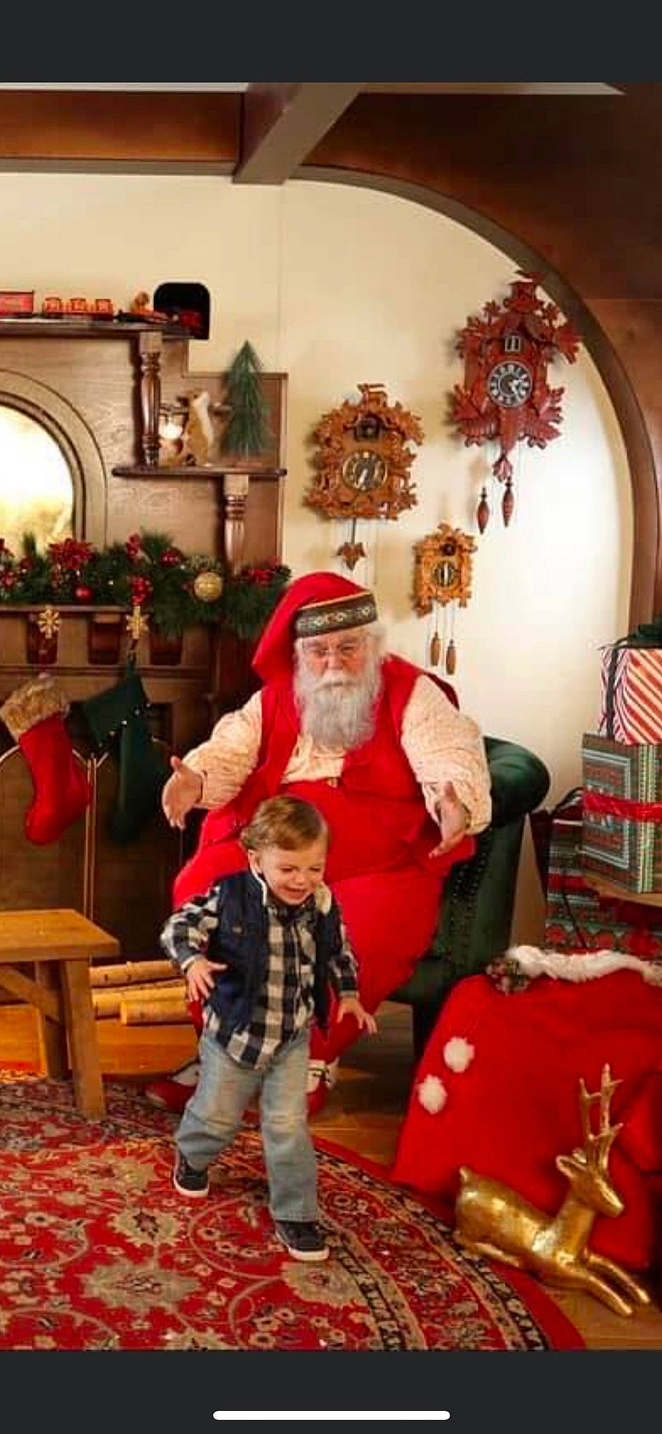 Brixon joined the competition — help win amazing prizes! beard, christmas, christmas_decoration, christmas_eve, christmas_ornament, curtain, event, fictional_character, hat, headwear, holiday, joy, lap, mirror, ornament, person, picture_frame, red, room, santa_claus