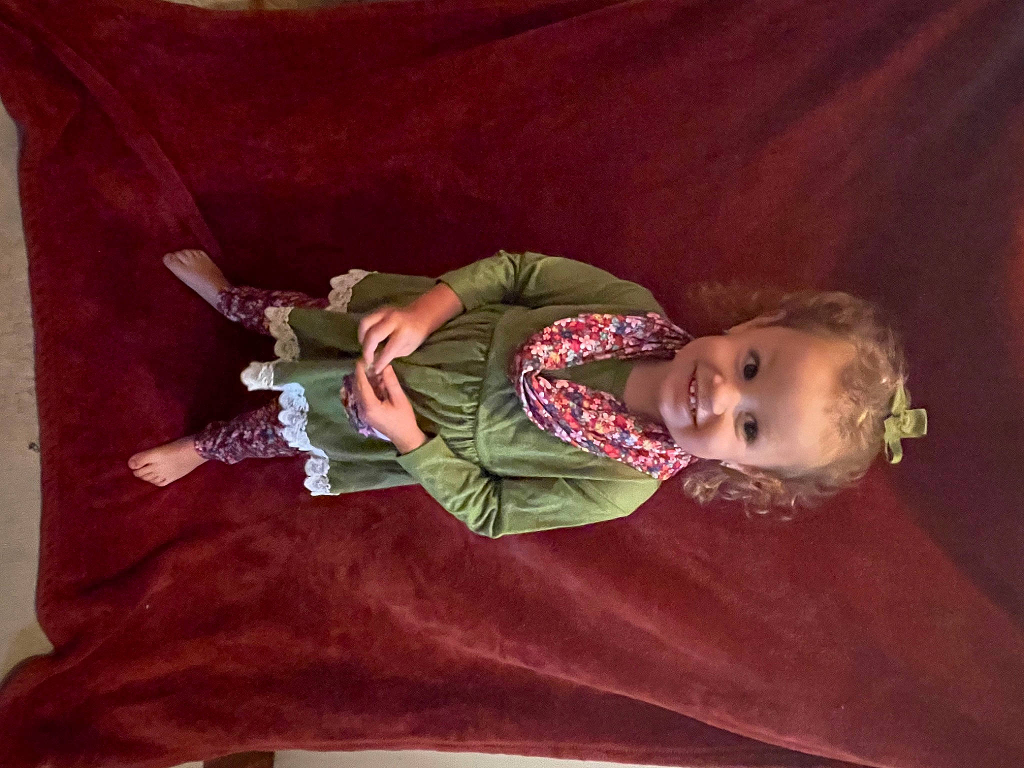 Kandyce joined the competition — help win amazing prizes! baby, baby_products, baby_toddler_clothing, brown, child, comfort, flooring, fun, head, human_body, joy, linens, magenta, person, room, sitting, sleeve, smile, textile, toddler