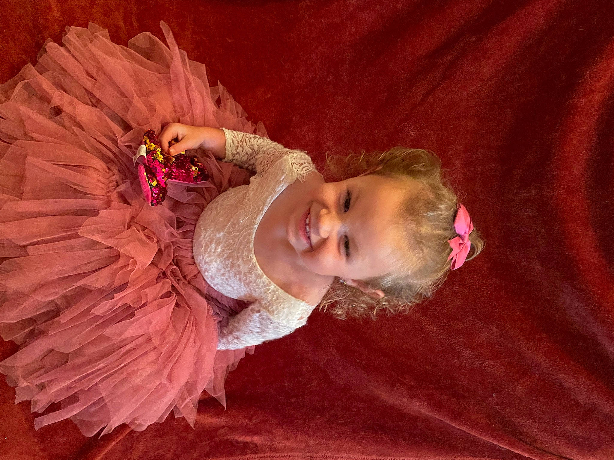 Kandyce joined the competition — help win amazing prizes! baby, baby_toddler_clothing, costume, embellishment, event, eye, fashion_accessory, flash_photography, fun, hair, hair_accessory, happy, head, headgear, headpiece, joy, magenta, peach, person, pink