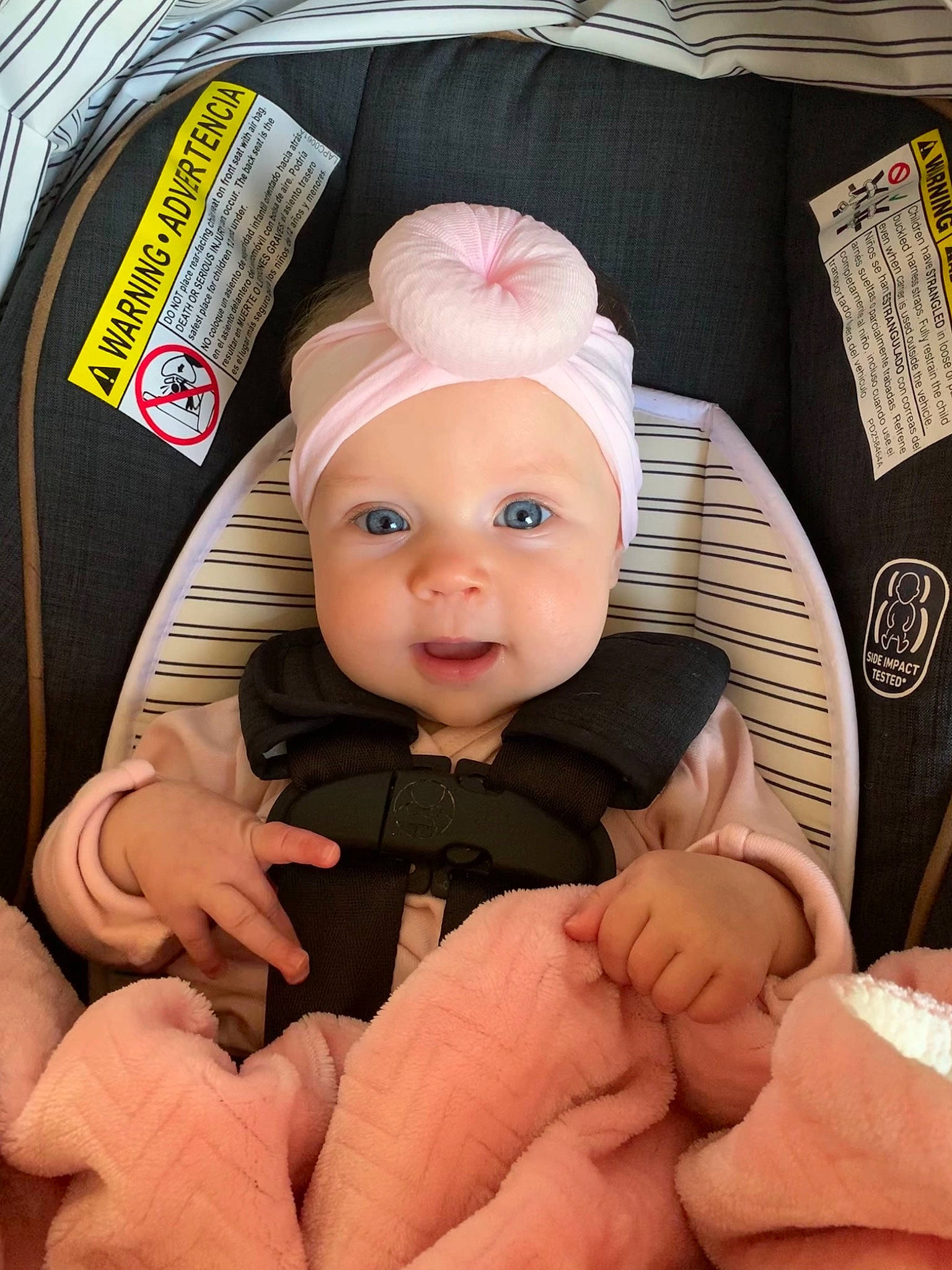 Charolette joined the competition — help win amazing prizes! baby, baby_products, baby_safety, baby_toddler_clothing, cap, car_seat, cheek, child, comfort, facial_expression, finger, gesture, hand, happy, headwear, leg, person, sitting, skin, smile