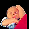 baby, sleeping, infant, peaceful, blue_clothing, red_background, black_background, face, arm, hand, newborn, portrait, cute, resting, soft_light, isolated, studio, child, peace, serene