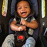 Nekoda joined the competition — help win amazing prizes! baby, baby_clothing, car_seat, child, close_up, gray_pants, happy, harness, indoor, infant, joyful, laughing, portrait, safe, seatbelt, short_hair, sitting, smiling, vehicle_interior, warning_label