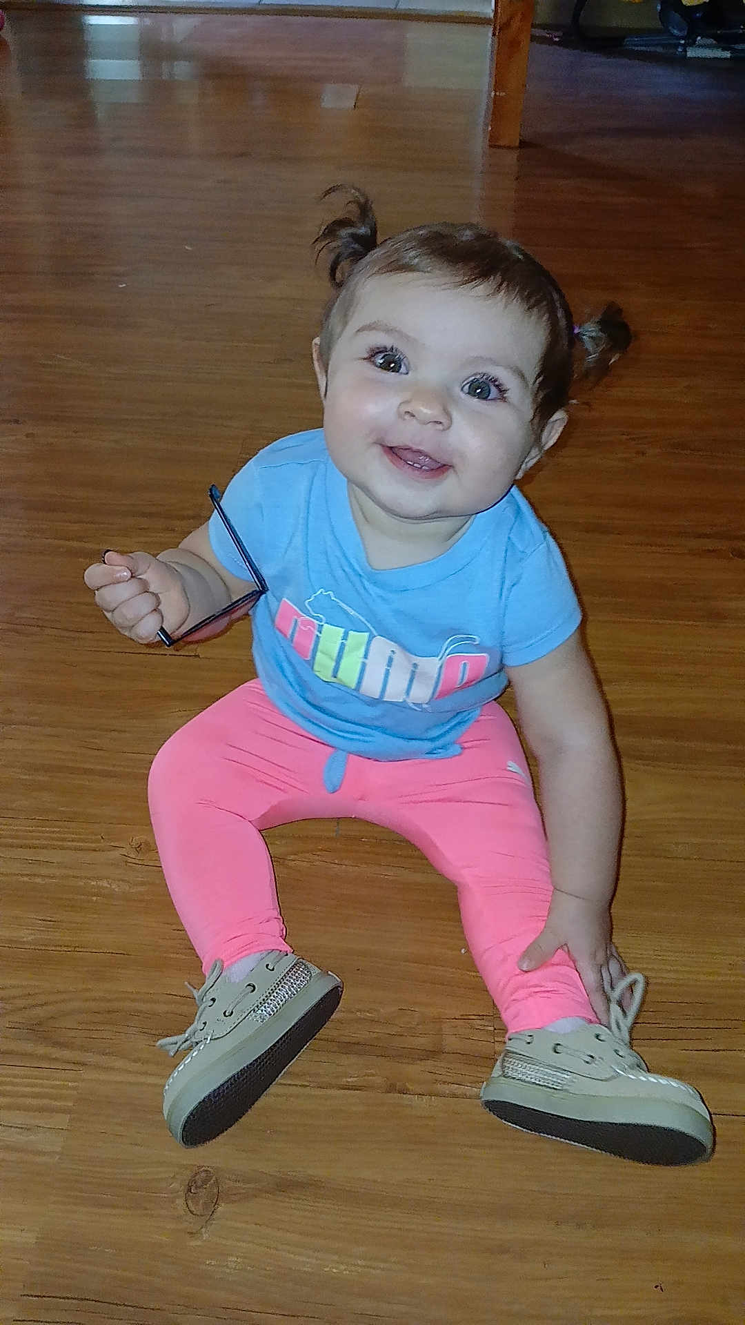 Lunnauh joined the competition — help win amazing prizes! baby, bodypart, clothing, face, finger, footwear, hand, hardwood, head, indoors, interiordesign, pants, person, photography, plywood, runningshoe, shoe, sitting, sneaker, wood