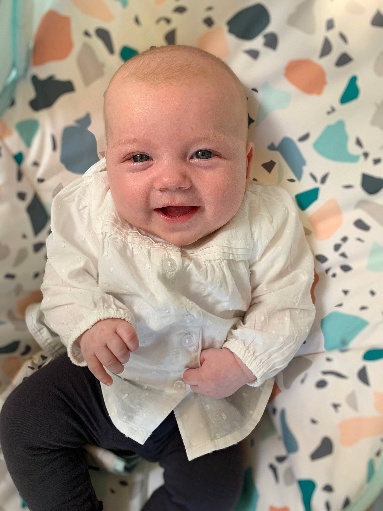 Angela joined the competition — help win amazing prizes! baby, baby_toddler_clothing, cheek, collar, comfort, eye, face, facial_expression, happy, head, iris, lip, nose, person, pink, skin, sleeve, smile, textile, toddler