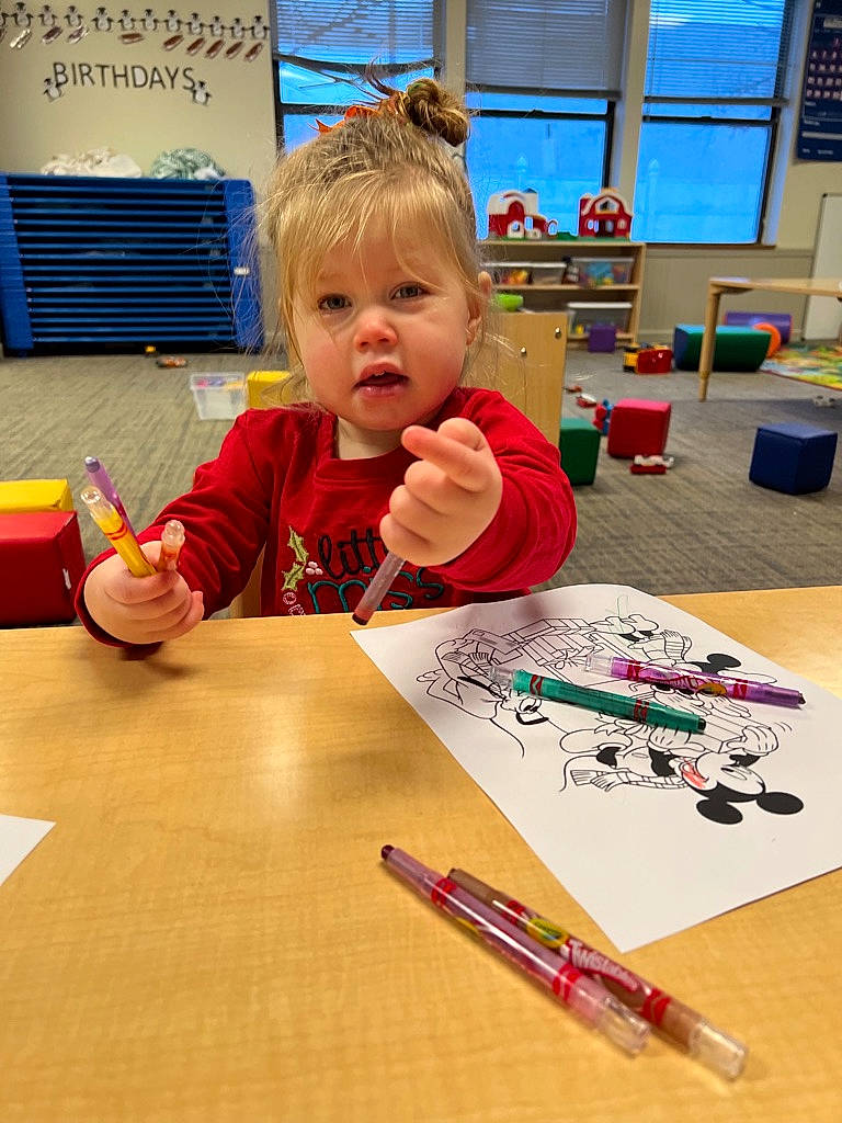 Gwenevere joined the competition — help win amazing prizes! art, chair, child, desk, education, fun, houseplant, kindergarten, paint, person, play, recreation, room, sharing, table, tableware, toddler, toy, window, wood