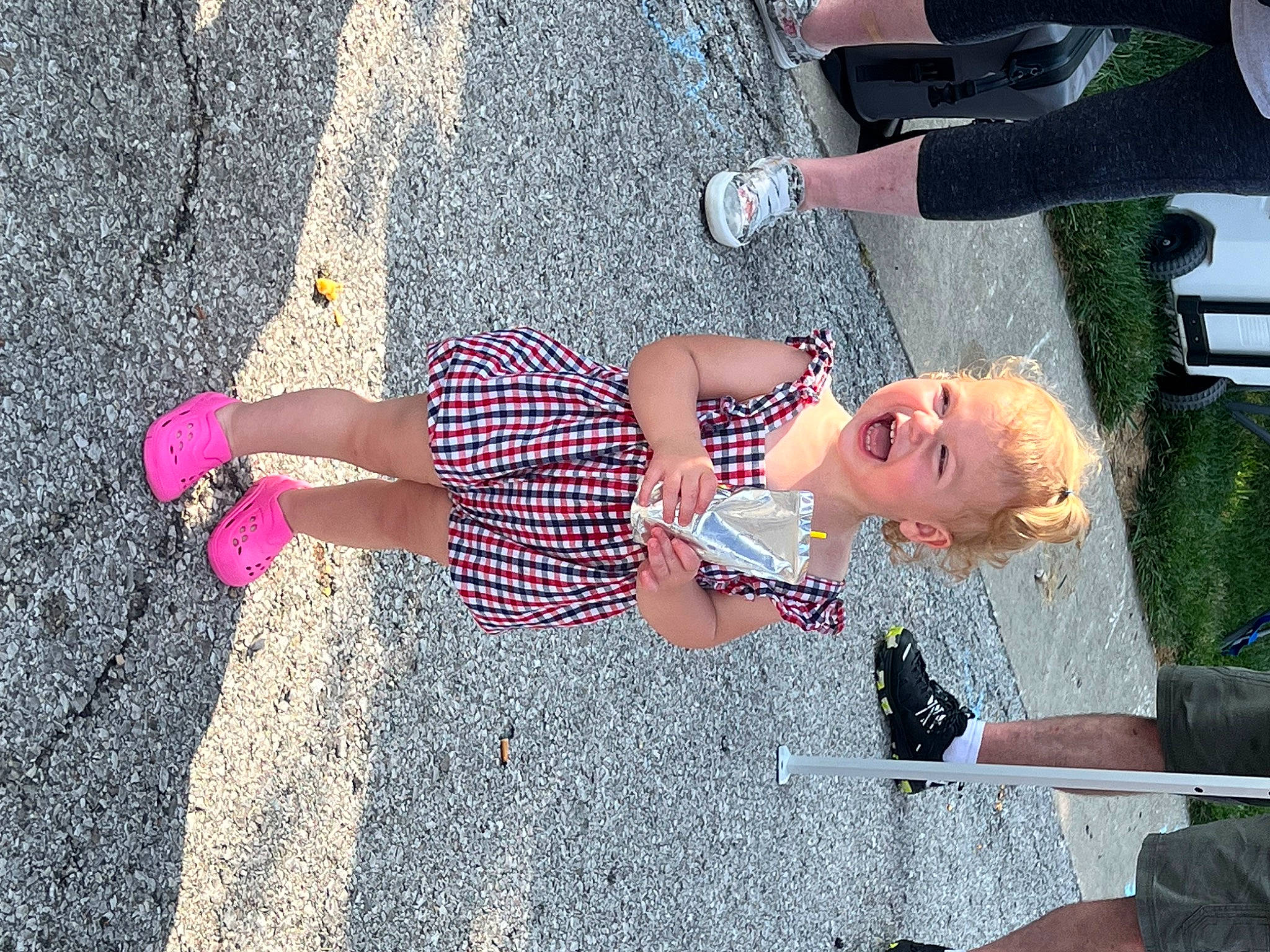 Raelynn joined the competition — help win amazing prizes! asphalt, calf, cool, eyewear, fun, grass, hand, happy, human_leg, joint, knee, leg, leisure, people_in_nature, person, pink, recreation, road_surface, thigh, waist