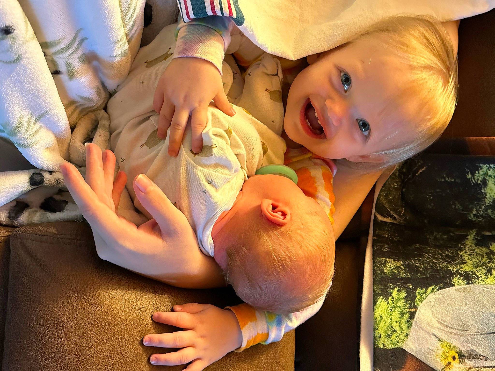 Jaxon joined the competition — help win amazing prizes! baby, baby_toddler_clothing, cheek, child, comfort, eye, face, facial_expression, finger, fun, gesture, hand, happy, head, human_body, joy, person, plant, skin, smile