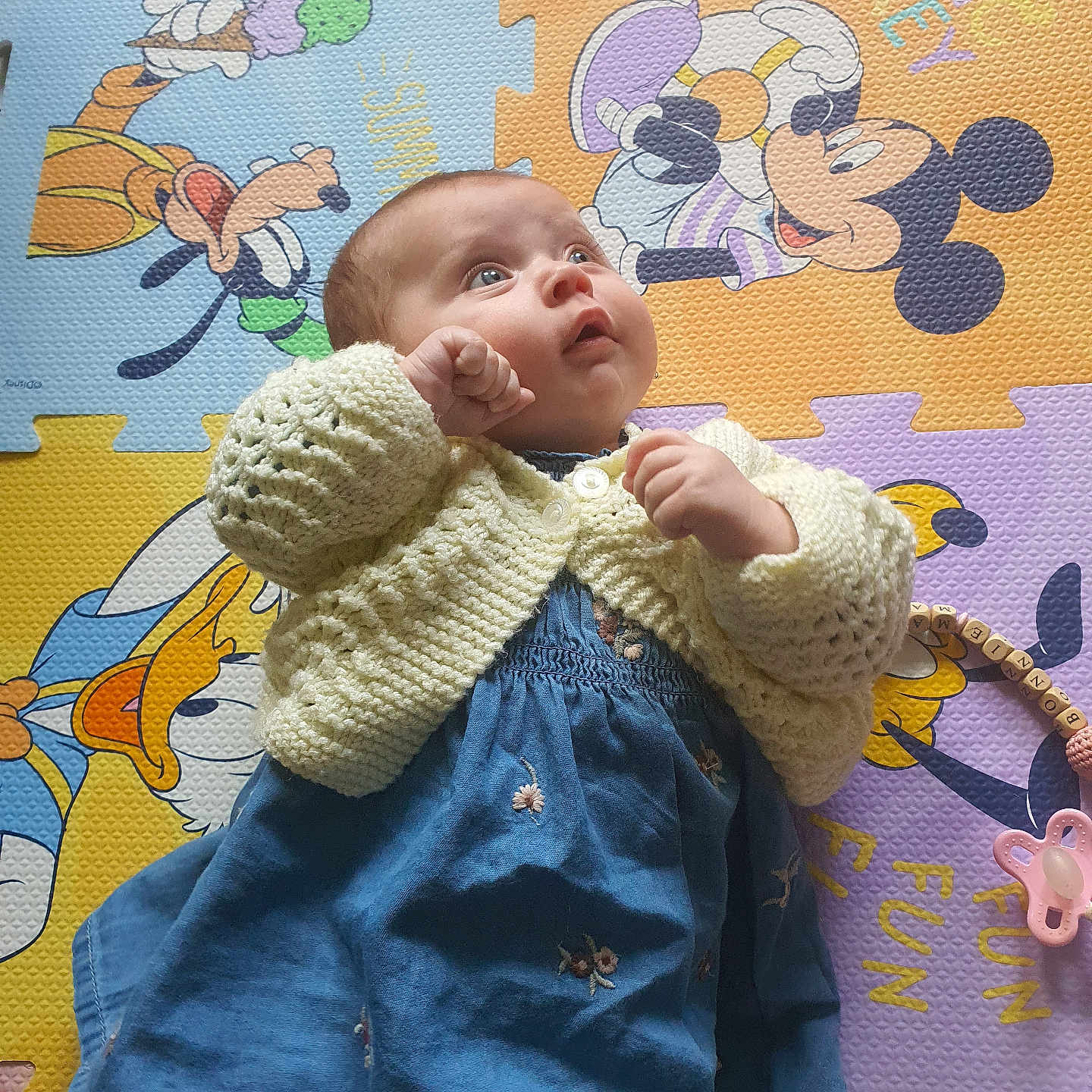 Bonnie-Mae joined the competition — help win amazing prizes! baby, blanket, bodypart, bonnet, cap, clothing, dress, face, finger, hand, hat, head, knitwear, newborn, pants, person, photography, portrait, quilt, sweater