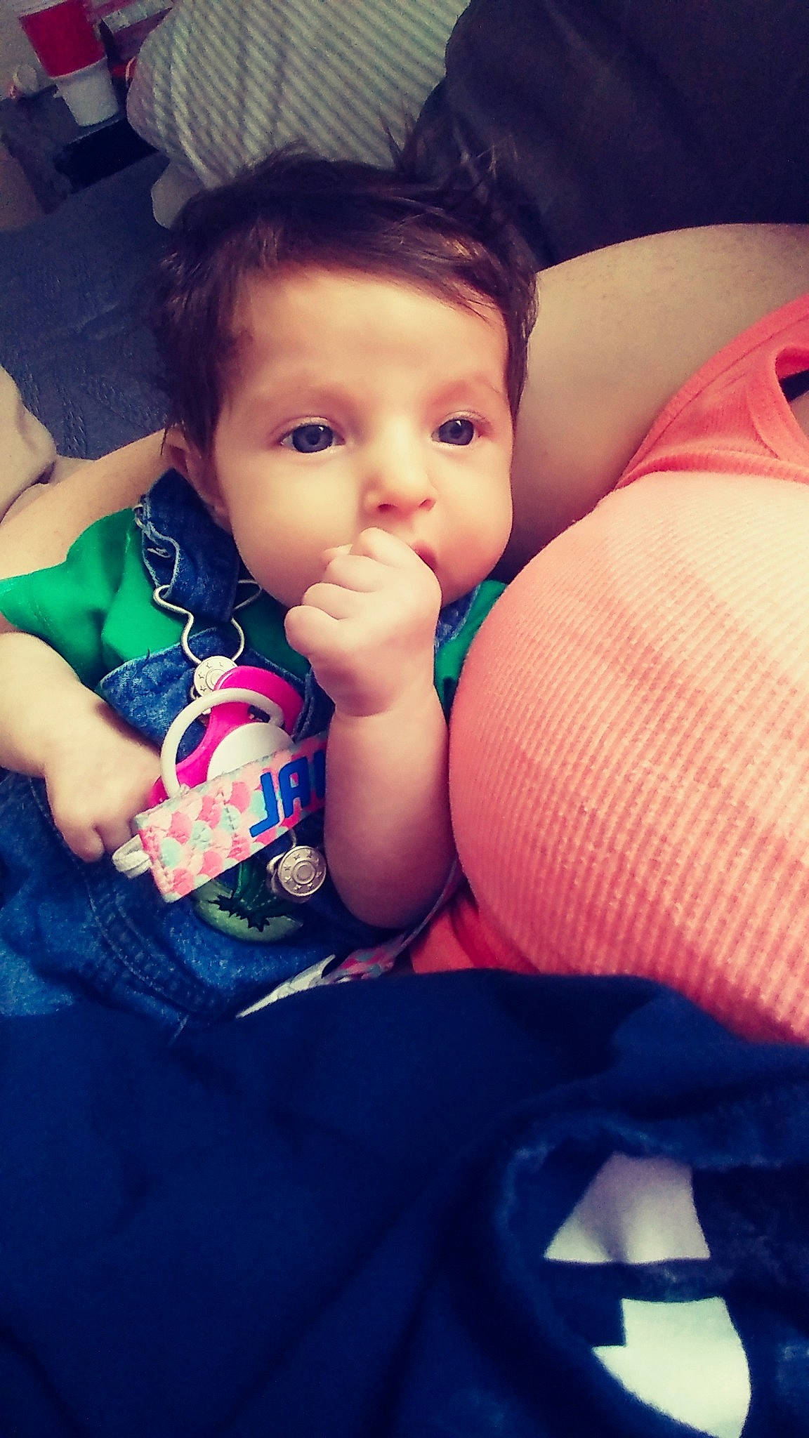 Emilie is registered to the contest to win money with this photo: arm, baby, beauty, cheek, child, cool, eye, face, finger, fun, head, leg, lip, mouth, nose, person, product, selfie, skin, snapshot