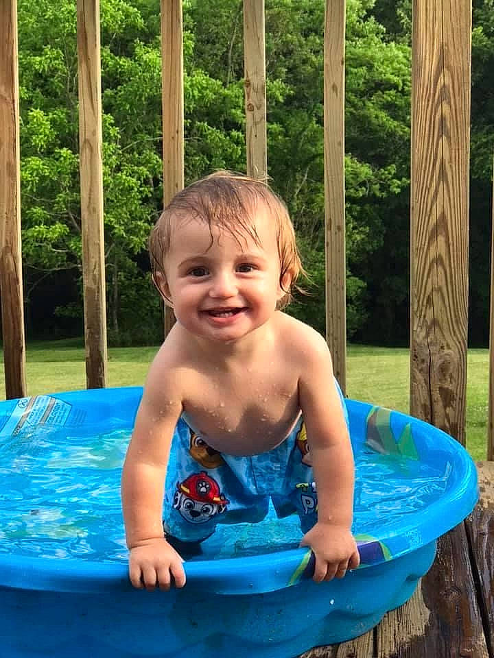 Jaxon joined the competition — help win amazing prizes! backyard, child, fun, games, inflatable, joy, leisure, person, play, product, recreation, summer, toddler, water
