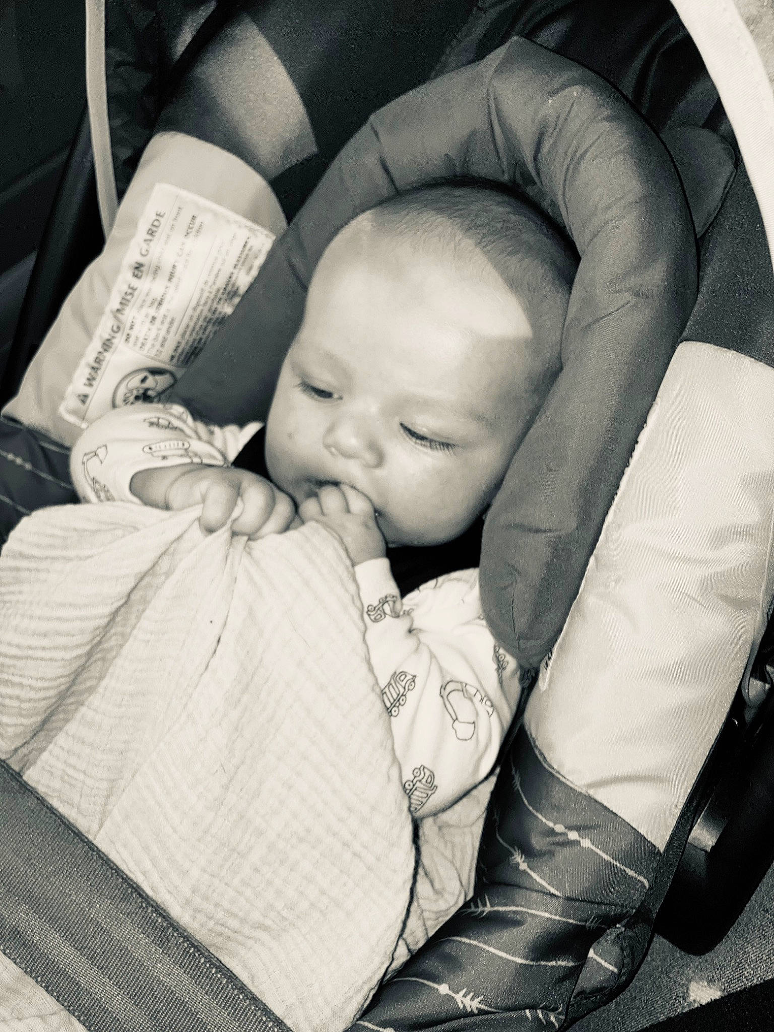 Kaysen joined the competition — help win amazing prizes! baby, baby_products, baby_sleeping, baby_toddler_clothing, black, black_and_white, car_seat, cheek, child, comfort, finger, head, monochrome, monochrome_photography, person, room, sitting, stock_photography, style, tints_and_shades