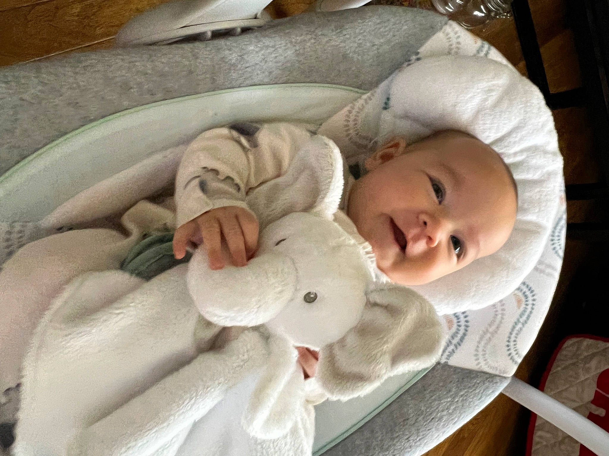 Jade is registered to the contest to win money with this photo: baby, baby_carriage, baby_products, baby_safety, baby_sleeping, baby_toddler_clothing, bedtime, chair, child, comfort, head, infant_bed, linens, nap, person, sleep, smile, toddler