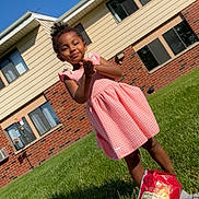 Zamora is registered to the contest to win money with this photo: architecture, backyard, building, child, clothing, dress, face, grass, head, lawn, nature, neighborhood, outdoors, person, photography, plant, portrait, shelter, summer, yard