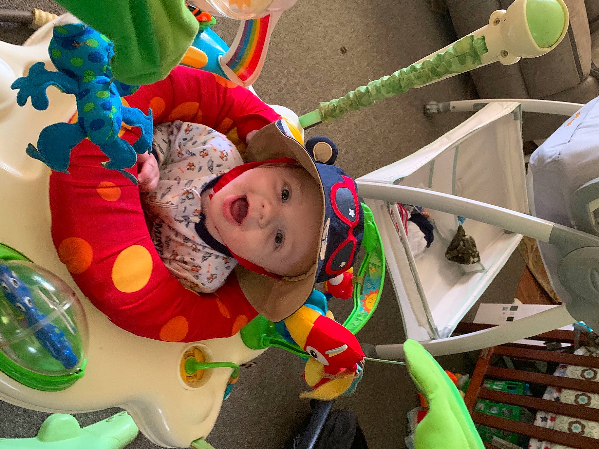 Casen joined the competition — help win amazing prizes! baby, baby_toys, child, fictional_character, fun, games, green, headwear, person, plant, play, playground, toddler, toy, vacation