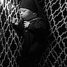 Kasen joined the competition — help win amazing prizes! baby, sleeping, black_and_white, blanket, pattern, nightcap, infant, cozy, portrait, soft_lighting, peaceful, cute, hand, face, child, monochrome, rest, indoors, clothing, newborn