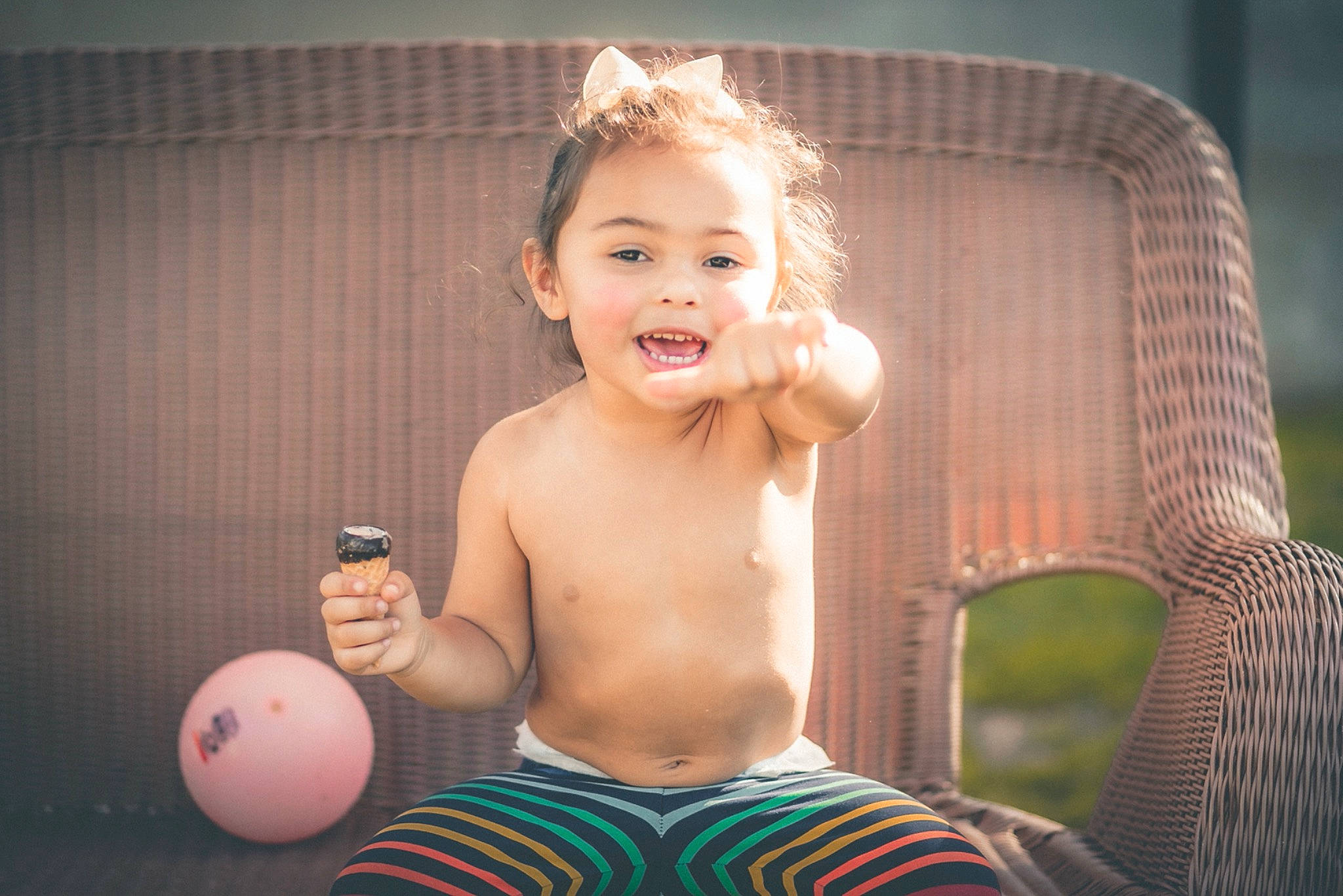 Margaret joined the competition — help win amazing prizes! abdomen, arm, chest, child, facial_expression, finger, flash_photography, fun, happy, human_body, leisure, lighting, muscle, organ, people, person, shorts, shoulder, smile, standing