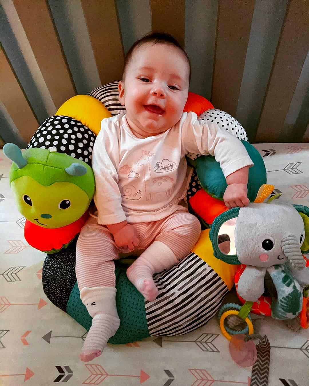 Vivienne joined the competition — help win amazing prizes! baby, baby_products, baby_toddler_clothing, baby_toys, child, head, person, play, plush, product, room, skin, smile, stuffed_toy, textile, toddler, toy