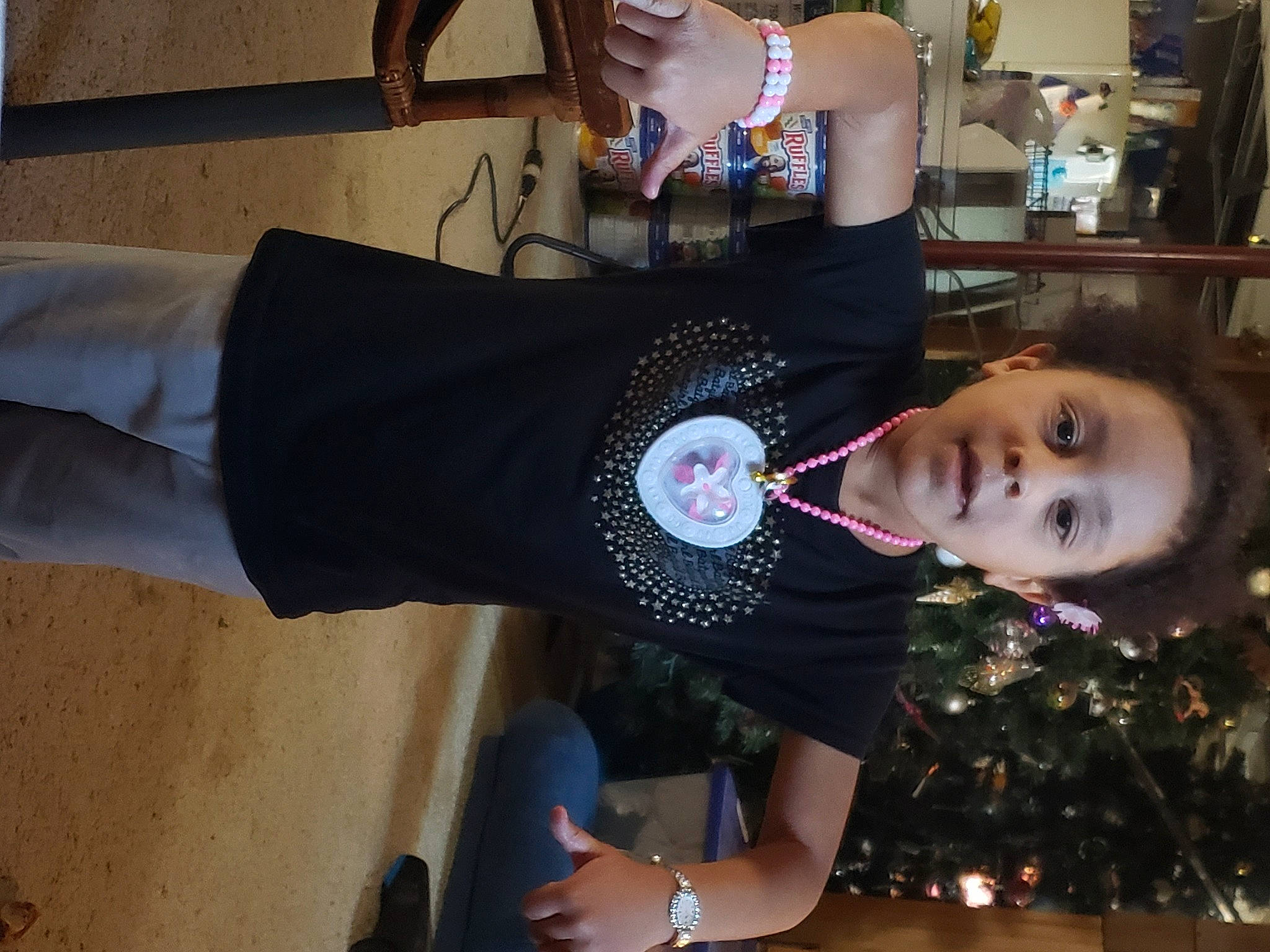 Evie joined the competition — help win amazing prizes! elbow, event, fun, holiday, human_leg, pattern, person, room, sleeve, thigh, waist, wrist