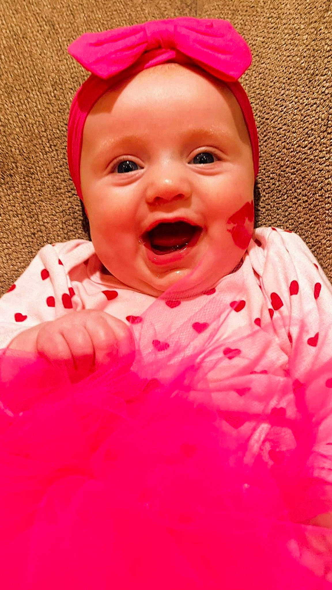 Collins joined the competition — help win amazing prizes! baby, baby_laughing, baby_toddler_clothing, cheek, child, chin, eye, face, fun, happy, head, jaw, laugh, lip, magenta, mouth, nose, person, pink, smile
