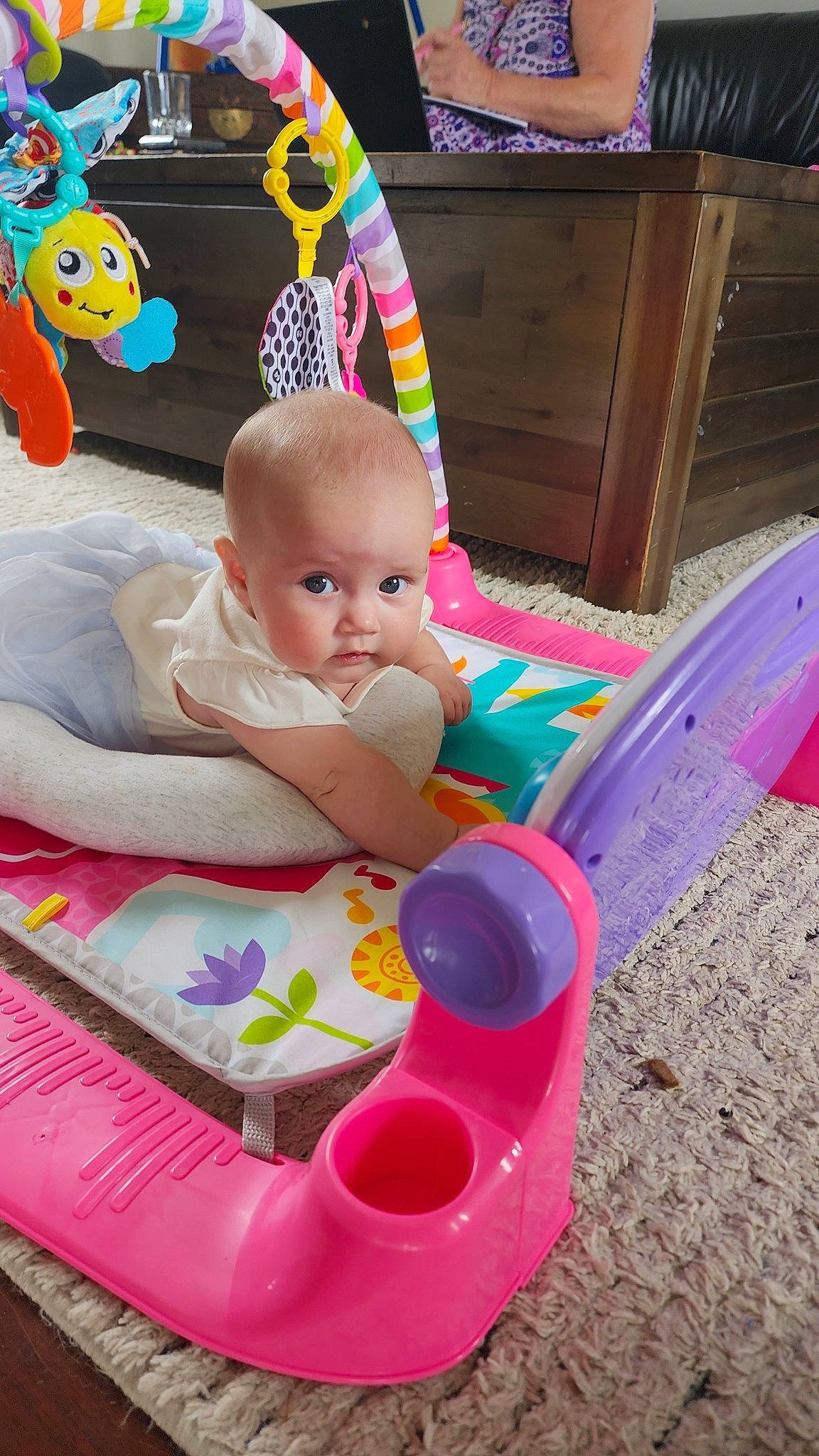 Harlem joined the competition — help win amazing prizes! baby, baby_playing_with_toys, baby_products, baby_toddler_clothing, baby_toys, child, comfort, fun, leisure, magenta, person, pink, plastic, play, product, riding_toy, sitting, toddler, toy, toy_vehicle