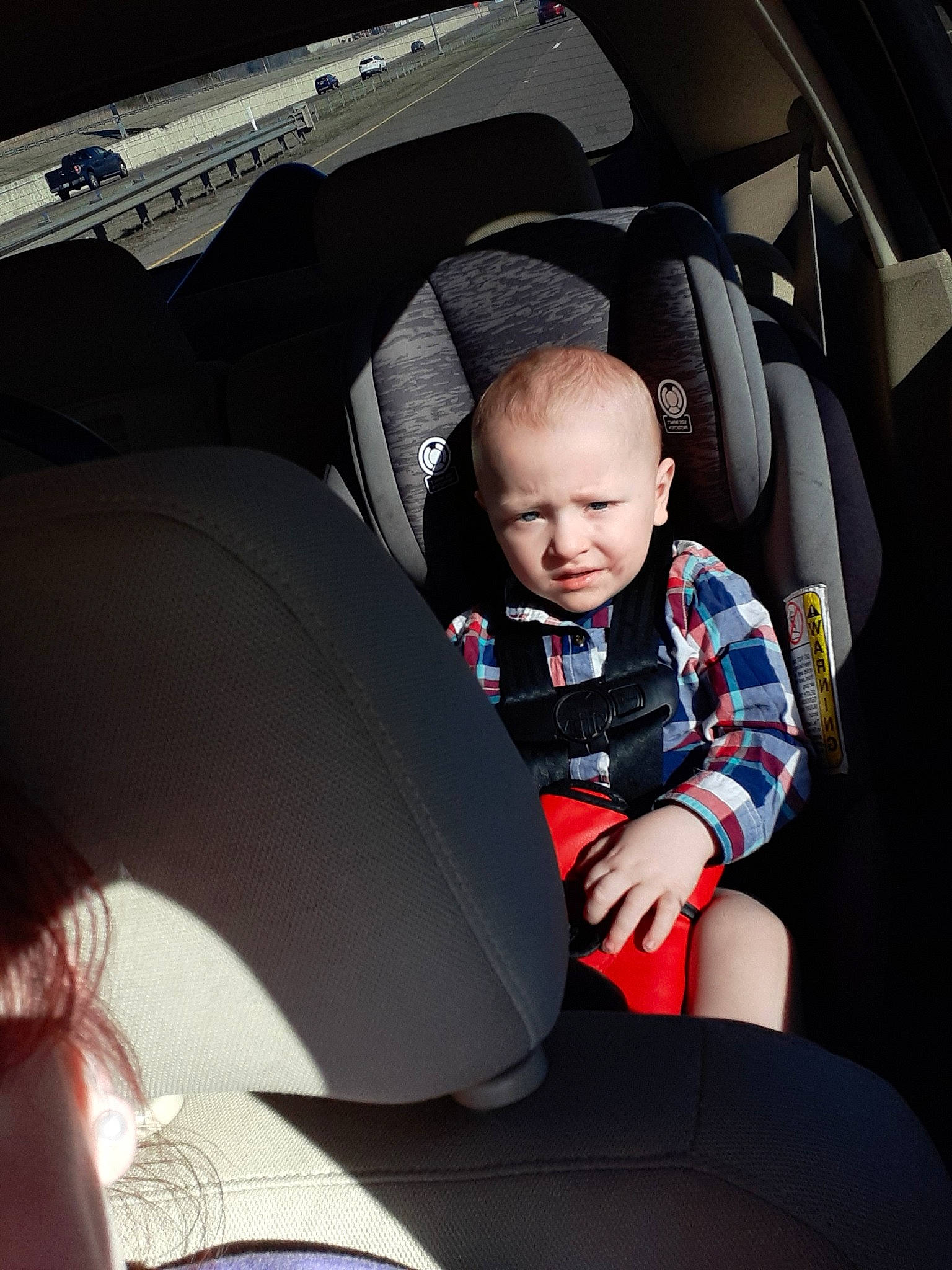 Graysen joined the competition — help win amazing prizes! auto_part, baby, baby_in_car_seat, car, car_seat, car_seat_cover, child, comfort, family_car, fun, head_restraint, luxury_vehicle, person, product, seat_belt, sitting, smile, steering_wheel, toddler, vacation