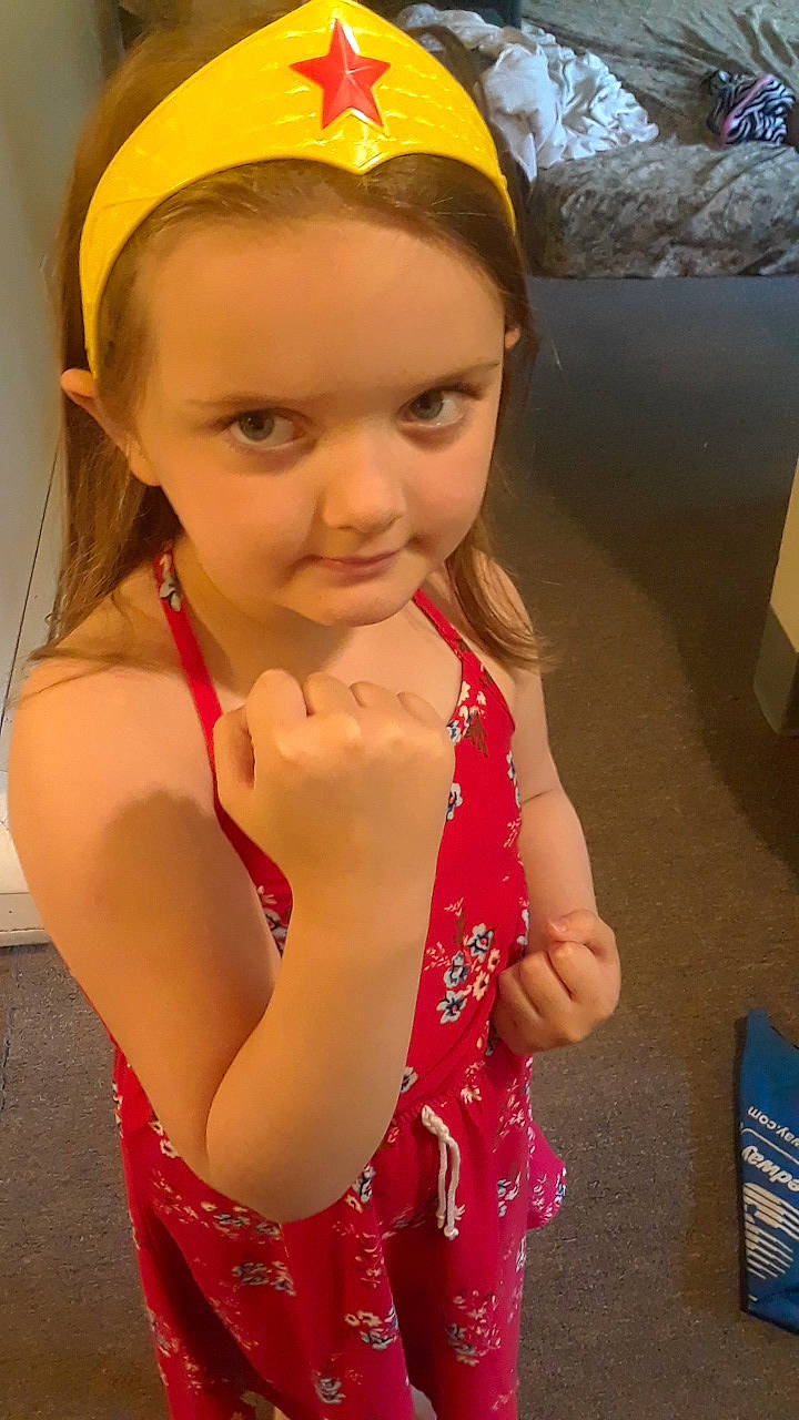 Aria joined the competition — help win amazing prizes! child, fashion_accessory, hair_accessory, headband, headgear, headwear, person, toddler