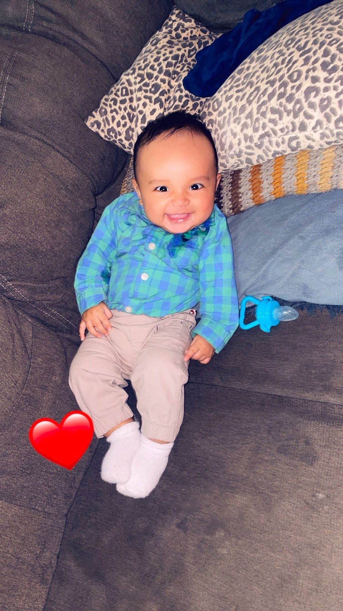 Ivan is registered to the contest to win money with this photo: baby, baby_toddler_clothing, balloon, cheek, child, comfort, electric_blue, eye, flooring, fun, happy, head, joy, pattern, person, sitting, skin, sleeve, smile, sock