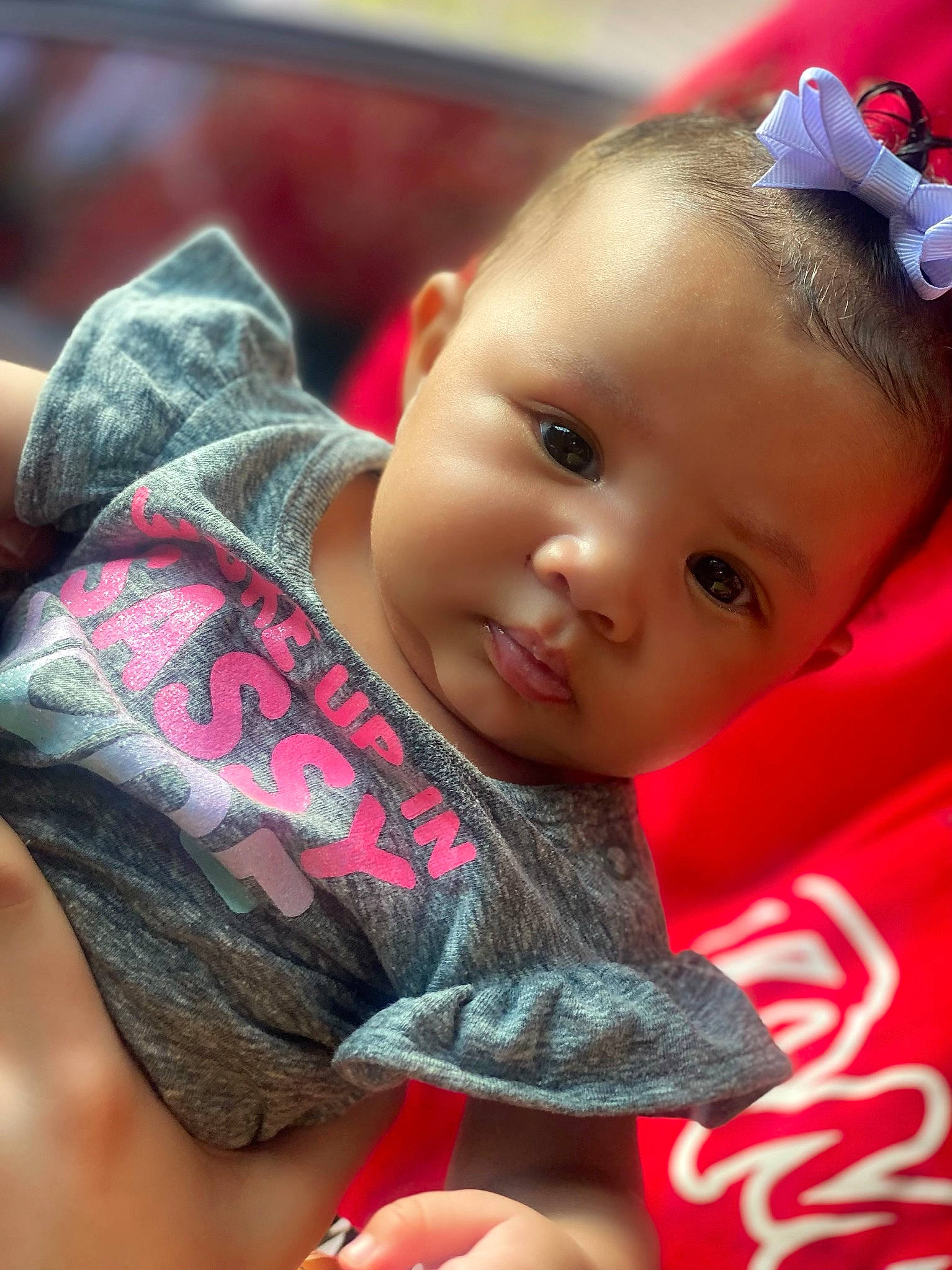 Kennadi joined the competition — help win amazing prizes! baby, baby_toddler_clothing, cheek, child, chin, close_up, elbow, event, eyebrow, eyelash, happy, human_body, iris, lip, nose, person, pink, skin, sleeve, toddler