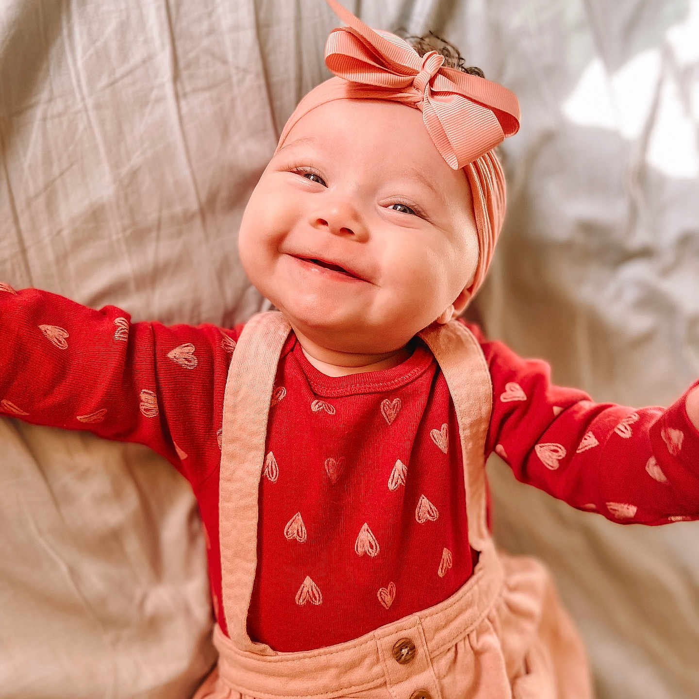 Ivy is registered to the contest to win money with this photo: accessories, baby, babylaughing, bodypart, clothing, crying, dress, face, finger, hand, happy, head, headband, laughing, newborn, person, photography, portrait, sad, smile