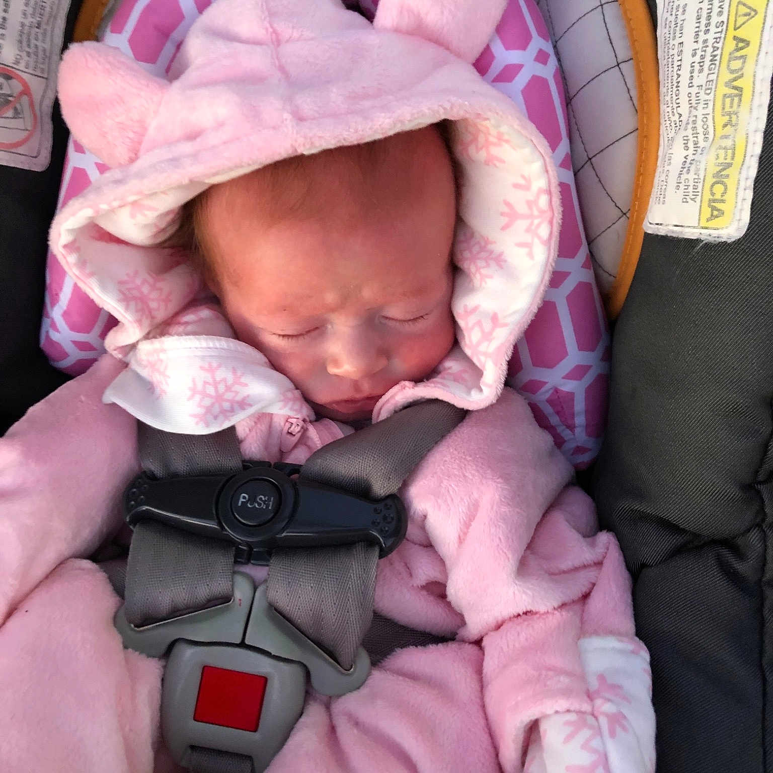 Jamilynn joined the competition — help win amazing prizes! baby, baby_carriage, baby_in_car_seat, baby_products, car_seat, child, comfort, hand, pink, product, sleep, toddler