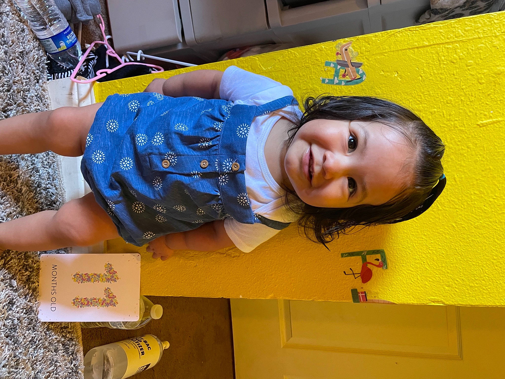 Luciana joined the competition — help win amazing prizes! baby_toddler_clothing, child, electric_blue, fun, happy, joy, leisure, person, play, room, smile, toddler, yellow