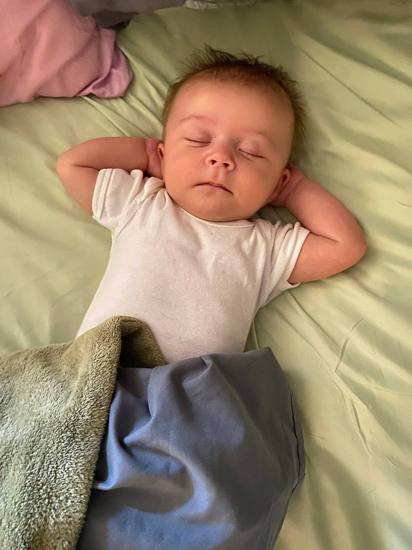Aubree joined the competition — help win amazing prizes! baby, bed, blanket, cushion, face, furniture, head, homedecor, newborn, person, photography, pillow, portrait, sleeping, yawning