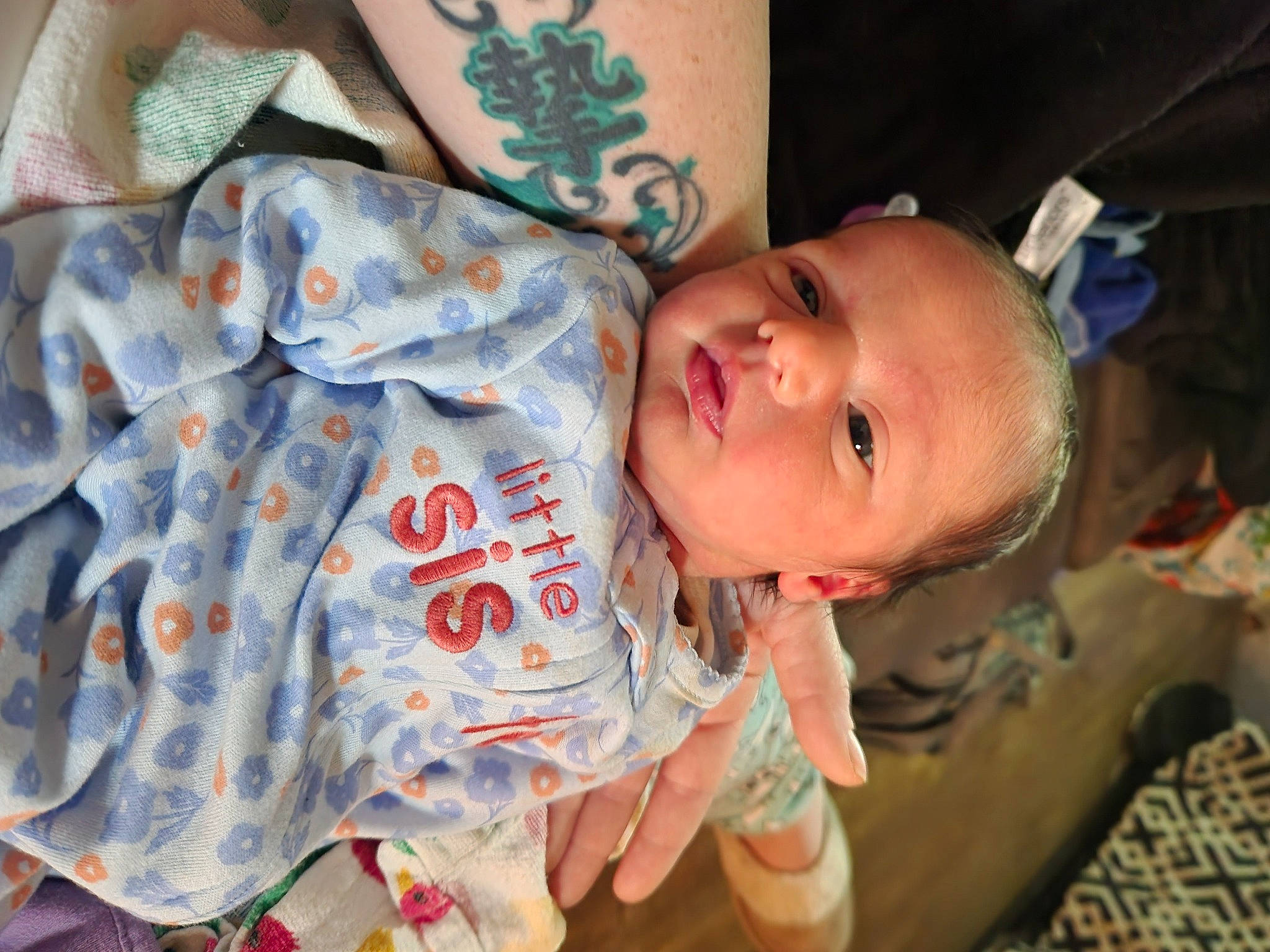 Sydney joined the competition — help win amazing prizes! baby, baby_products, baby_toddler_clothing, cheek, child, comfort, eyelash, fun, happy, iris, mouth, nose, pattern, person, skin, sleeve, textile, toddler