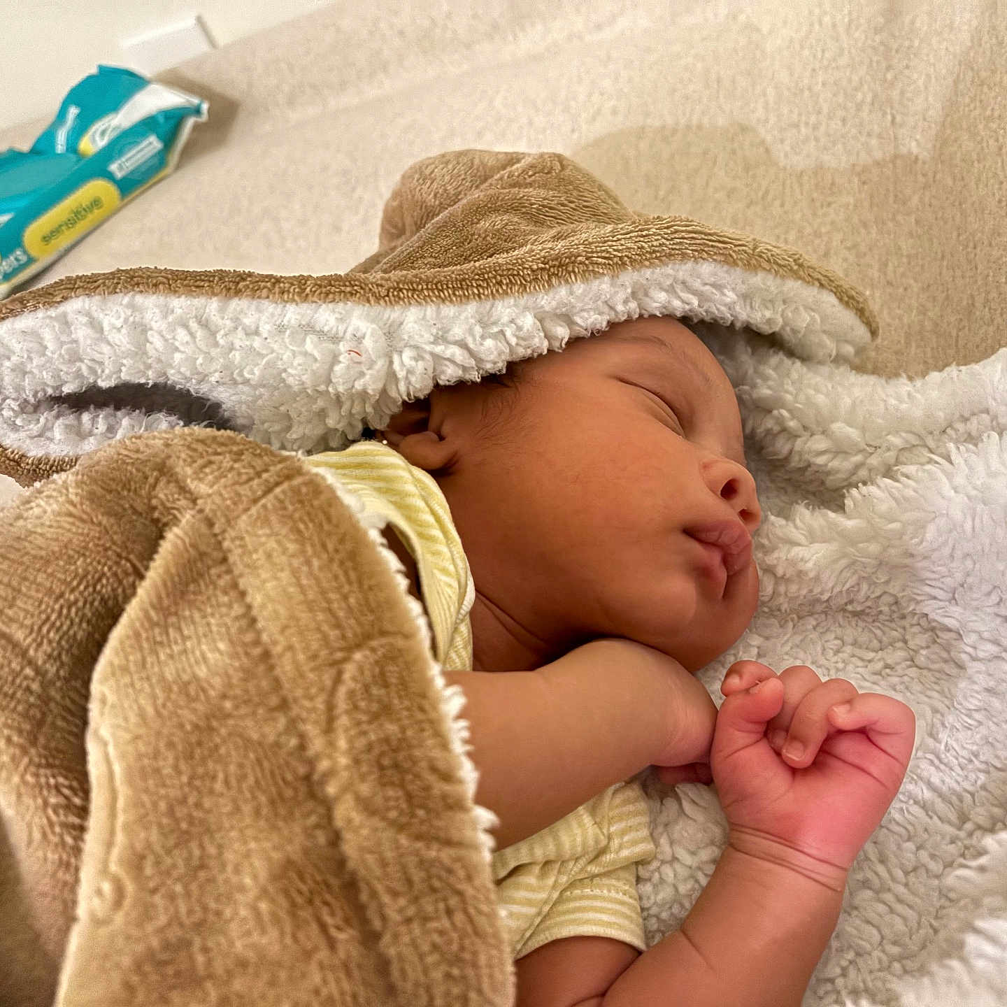 Jacarii joined the competition — help win amazing prizes! baby, sleeping, blanket, soft_texture, infant, cozy, resting, hand, face, peaceful, indoors, yellow_clothing, baby_wipes, fabric, close_up, skin, cute, newborn, toddler, comfort