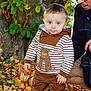 toddler, child, autumn, leaves, tree, outdoor, blue_eyes, hoodie, bear_design, pants, shoes, adult, glasses, person, nature, fall, casual_clothing, cute, standing, young