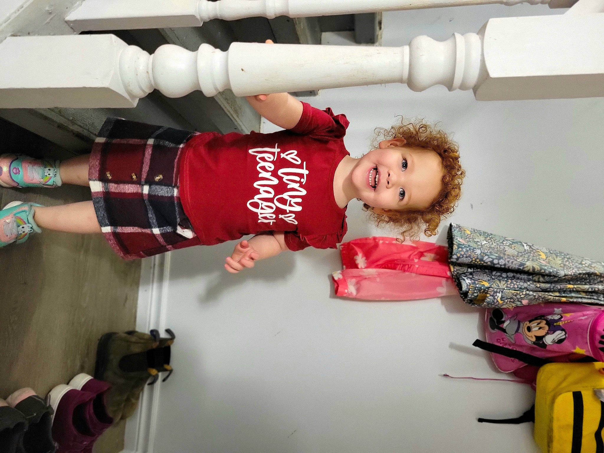 Esme joined the competition — help win amazing prizes! baby, bag, beauty, child, event, fun, happy, joy, luggage_and_bags, pattern, person, room, sleeve, thigh, toddler, white