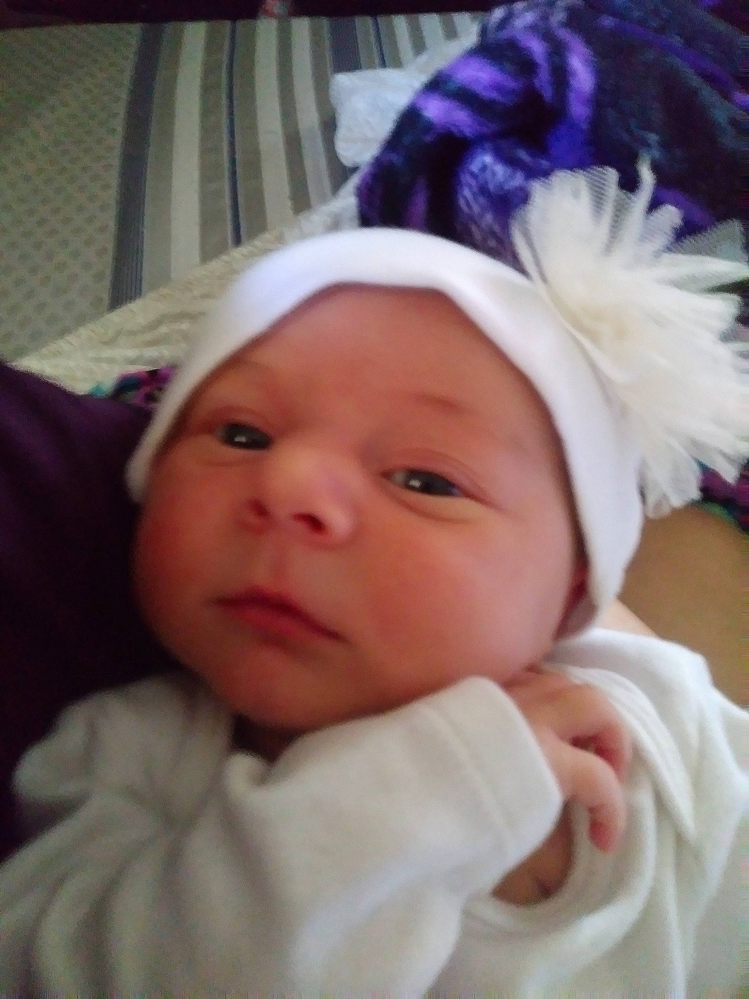 Violette joined the competition — help win amazing prizes! baby, cheek, child, eye, face, hair_accessory, head, headgear, headwear, lip, mouth, nose, person, skin, smile, toddler