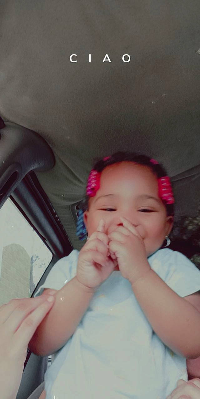 A'Kirah joined the competition — help win amazing prizes! arm, baby, cheek, ear, eyebrow, eyelash, facial_expression, finger, forehead, gesture, happy, iris, lip, mouth, neck, nose, person, pink, skin, smile