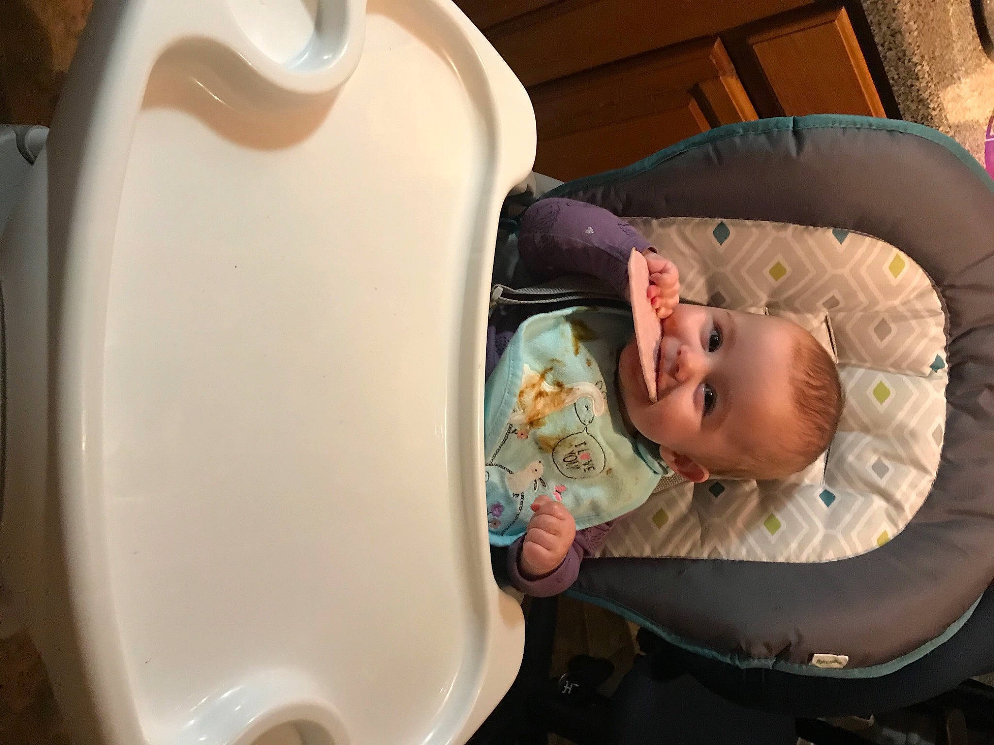 Adrianna joined the competition — help win amazing prizes! baby, baby_products, baby_safety, baby_toddler_clothing, child, comfort, fun, hand, head, joy, machine, person, room, serveware, sitting, toddler