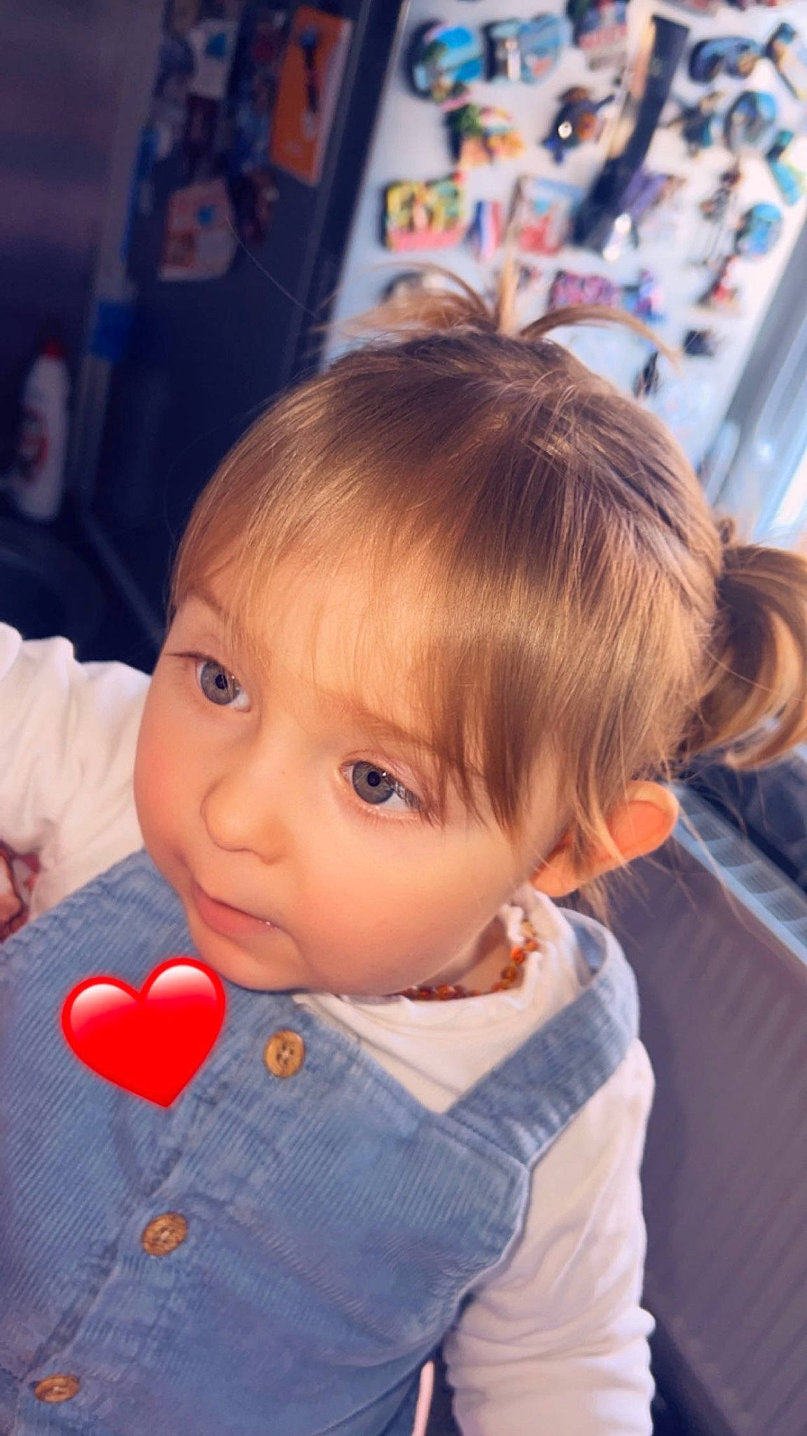 Carole participe au concours pour gagner de l'argent avec cette photo : baby_toddler_clothing, bangs, brown_hair, button, carmine, cheek, child, event, fun, hairstyle, happy, leisure, nose, pattern, person, play, recreation, sitting, skin, toddler