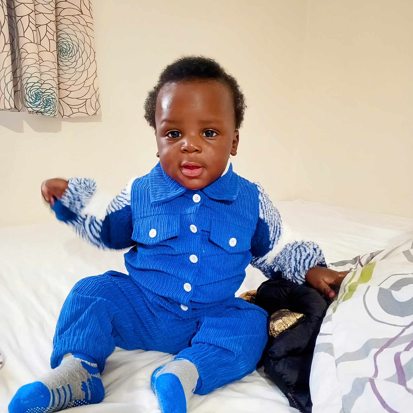 Jason joined the competition — help win amazing prizes! baby, bed, bedroom, bodypart, clothing, couch, face, finger, footwear, furniture, hand, head, hosiery, pants, person, photography, portrait, shoe, sitting, sock