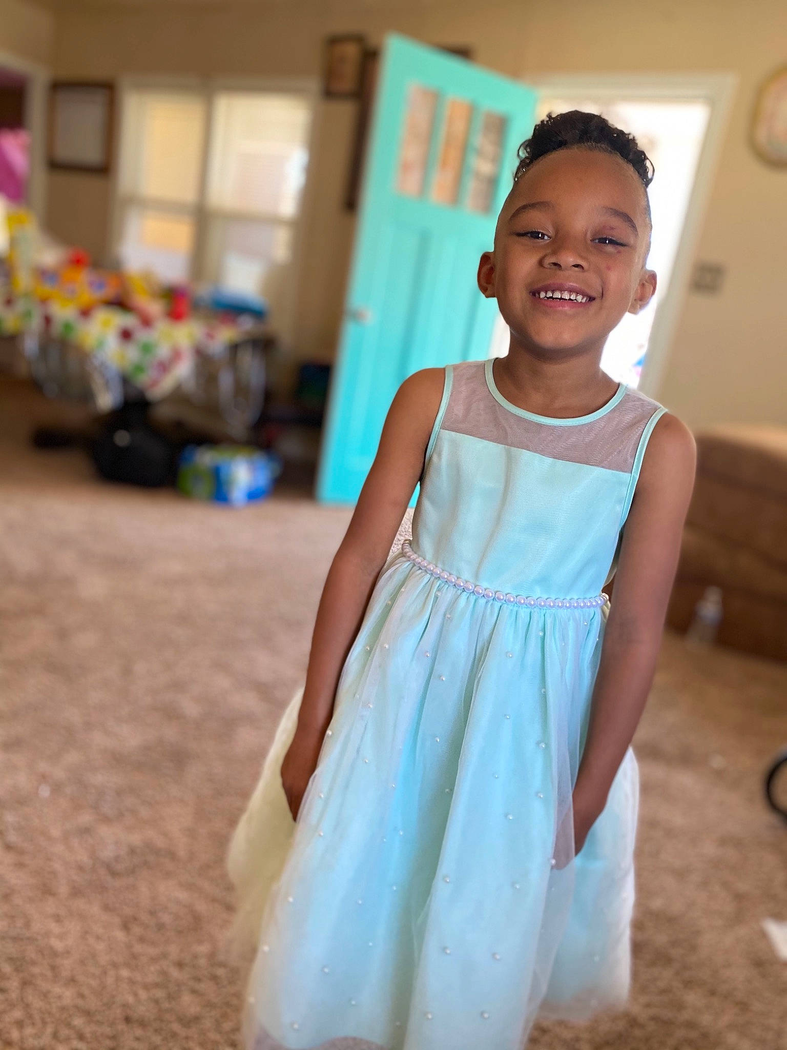 Alizay is registered to the contest to win money with this photo: baby_toddler_clothing, day_dress, dress, electric_blue, event, fashion_design, formal_wear, fun, happy, jewellery, joy, leisure, neck, one_piece_garment, person, skin, sleeve, smile, street_fashion, toddler