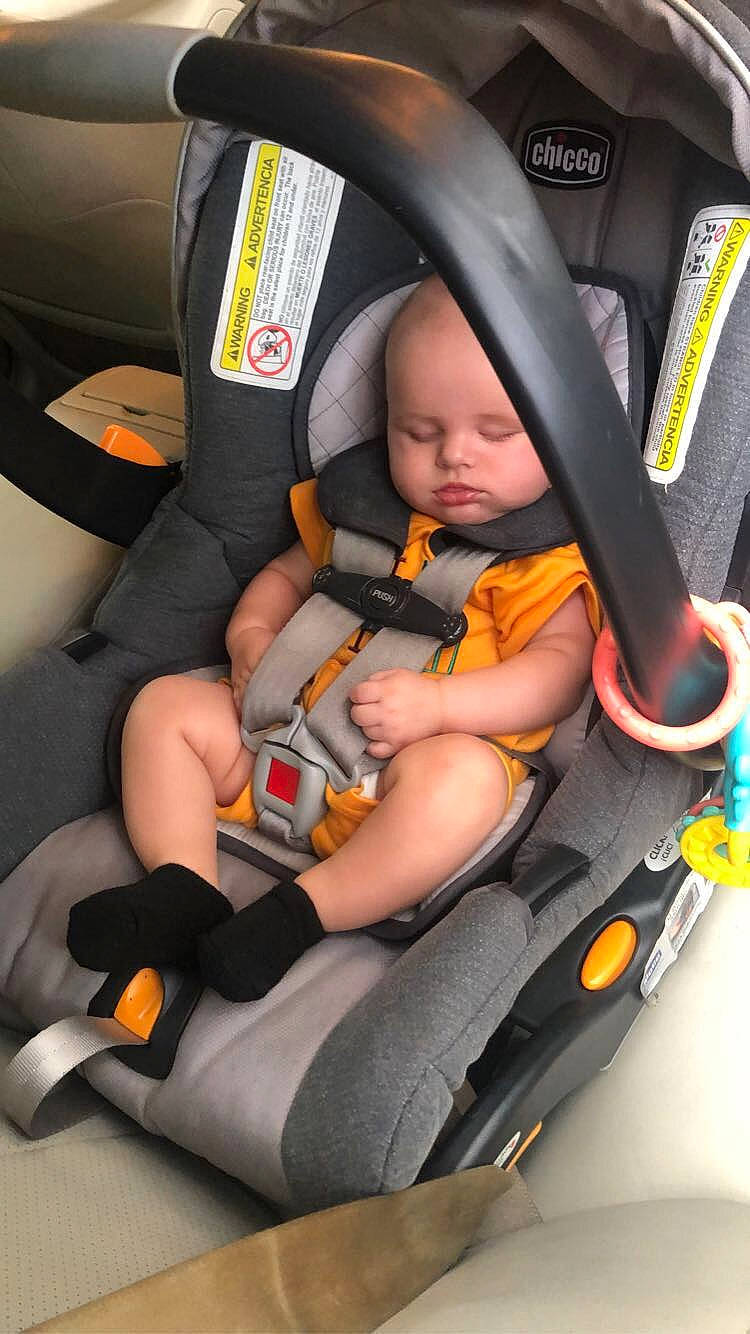 Landon joined the competition — help win amazing prizes! auto_part, automotive_design, baby, baby_carriage, car, car_seat, car_seat_cover, child, comfort, headwear, lap, mode_of_transport, motor_vehicle, person, seat_belt, steering_part, tire, toddler, vehicle, vehicle_door